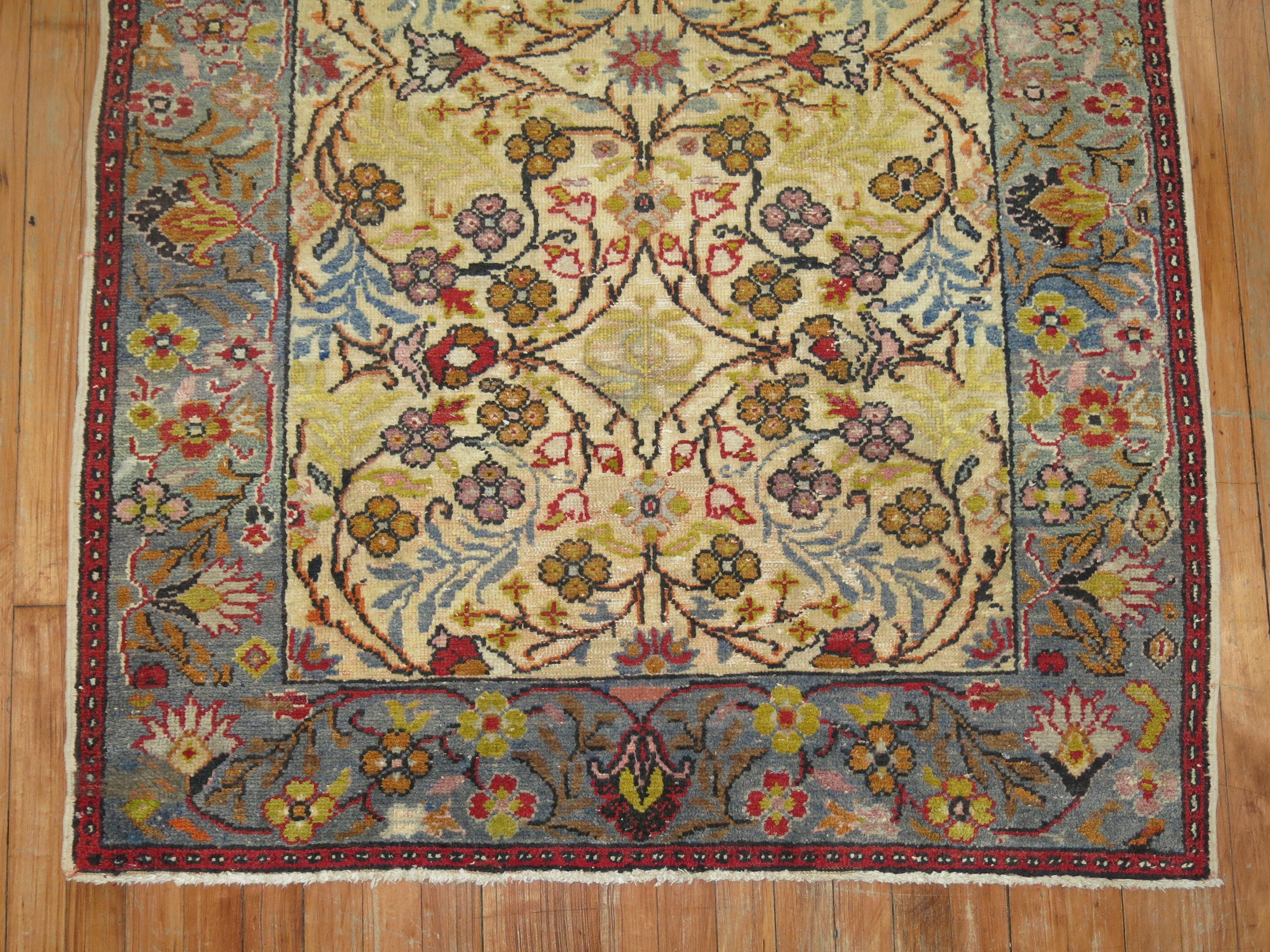 Wool Zabihi Collection 20th Century Scatter Size Turkish Rug For Sale