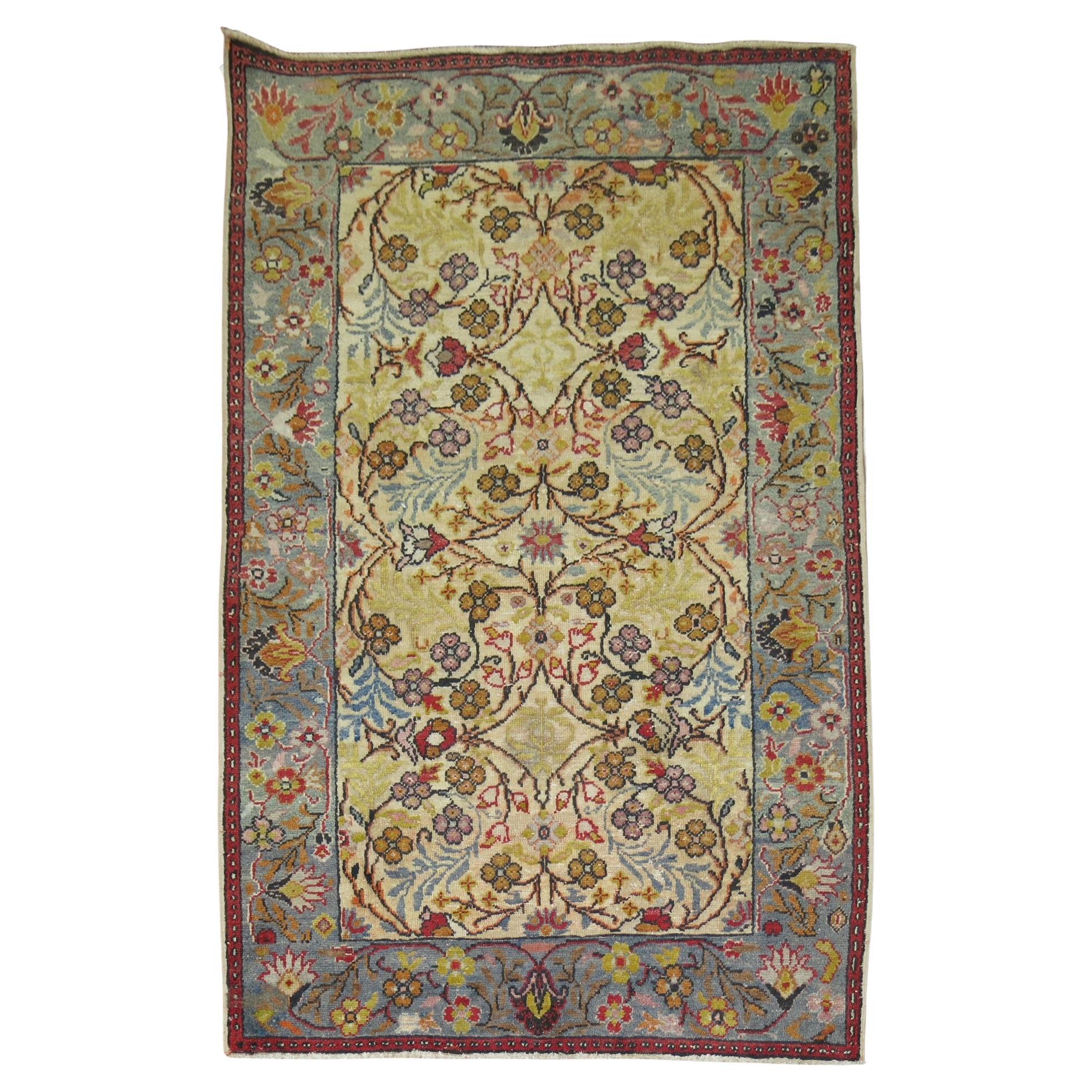 Zabihi Collection 20th Century Scatter Size Turkish Rug For Sale