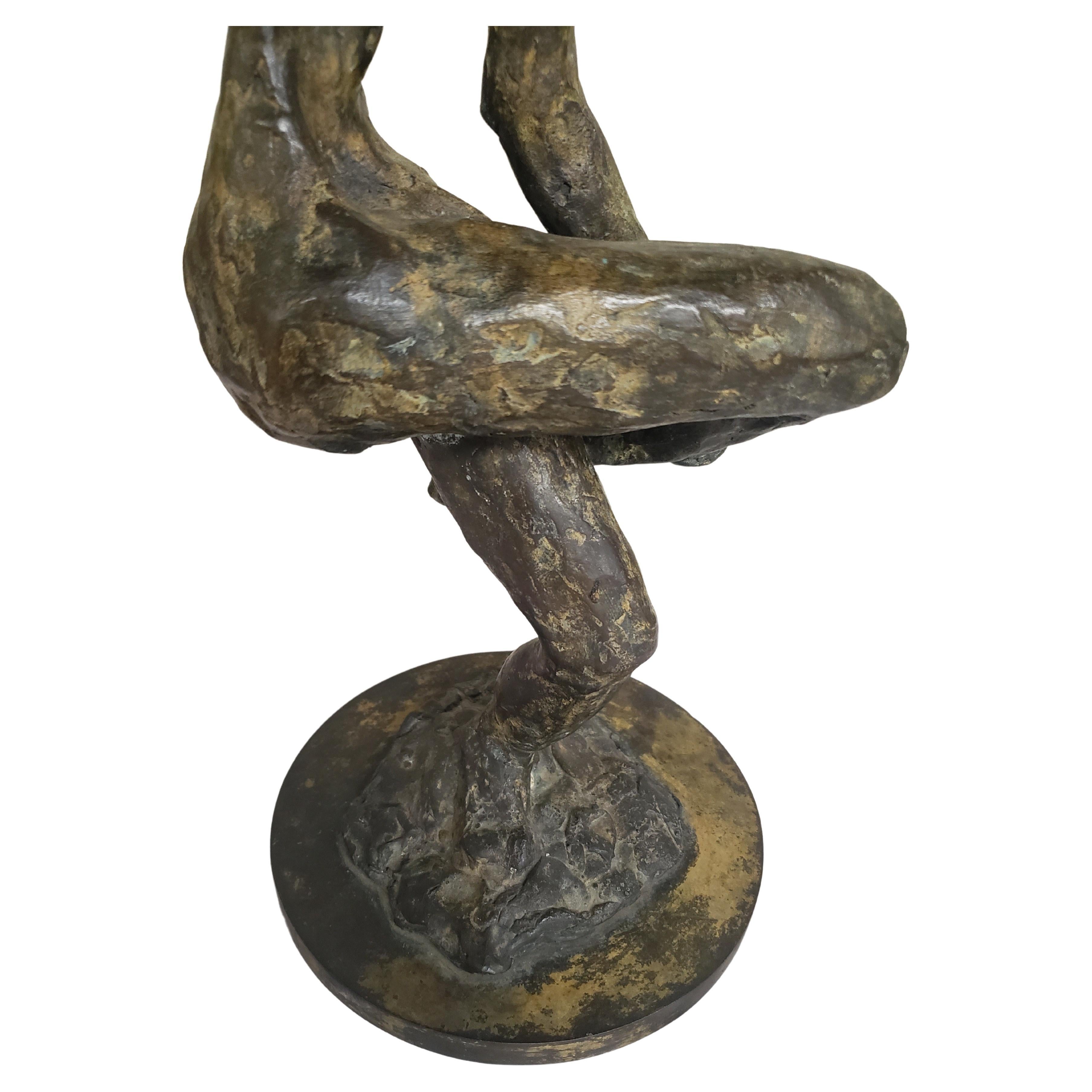 Metalwork 20th Century School Brutalist Bronze Figurative Sculpture Of A Woman  For Sale