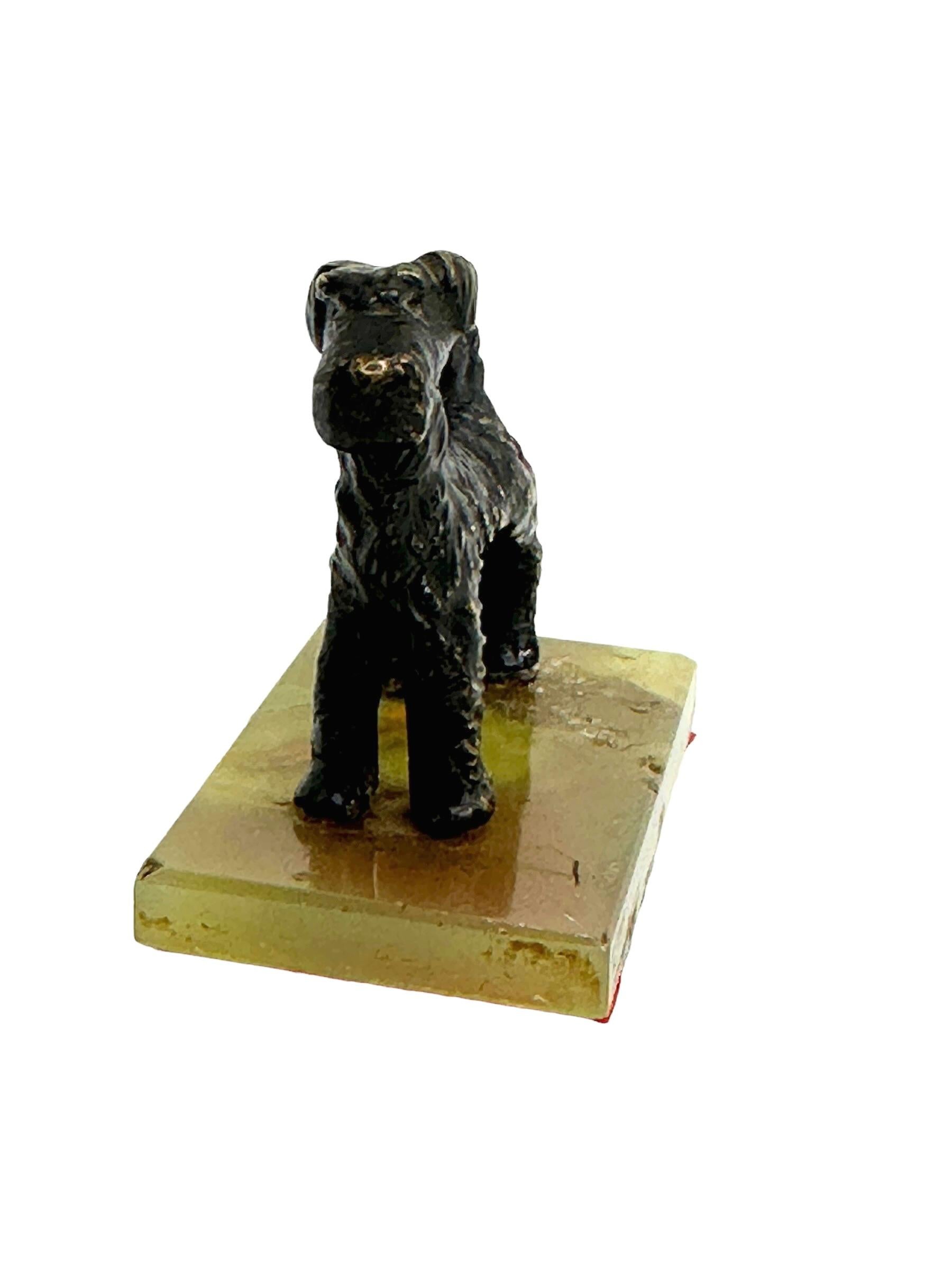 Dipinto a mano Cane Scotty del XX secolo, miniatura in bronzo di Vienna austriaca in vendita