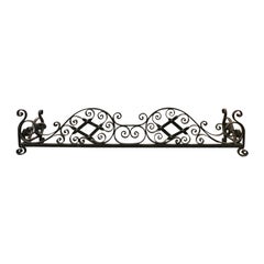 20th Century Scrolled Iron Fireplace Fender