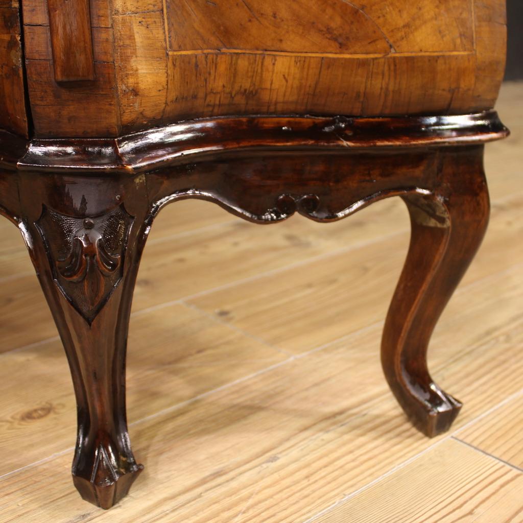 20th Century Sculpted, Veneered and Inlaid Wood Venetian Commode, 1940 For Sale 2