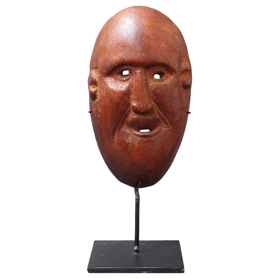 Midcentury Sculpted Wooden Traditional Mask from Timor Island ...