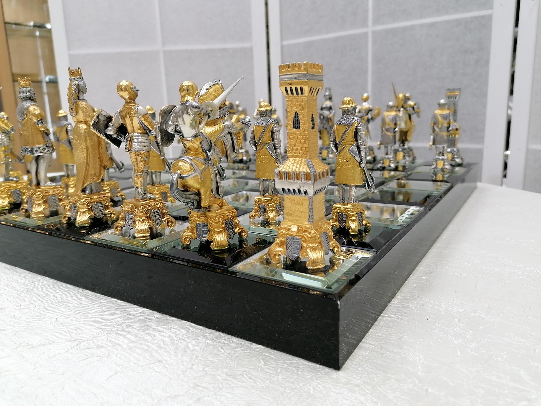Jeu d'échecs italien sculptural italien du 20ème siècle en vente 4