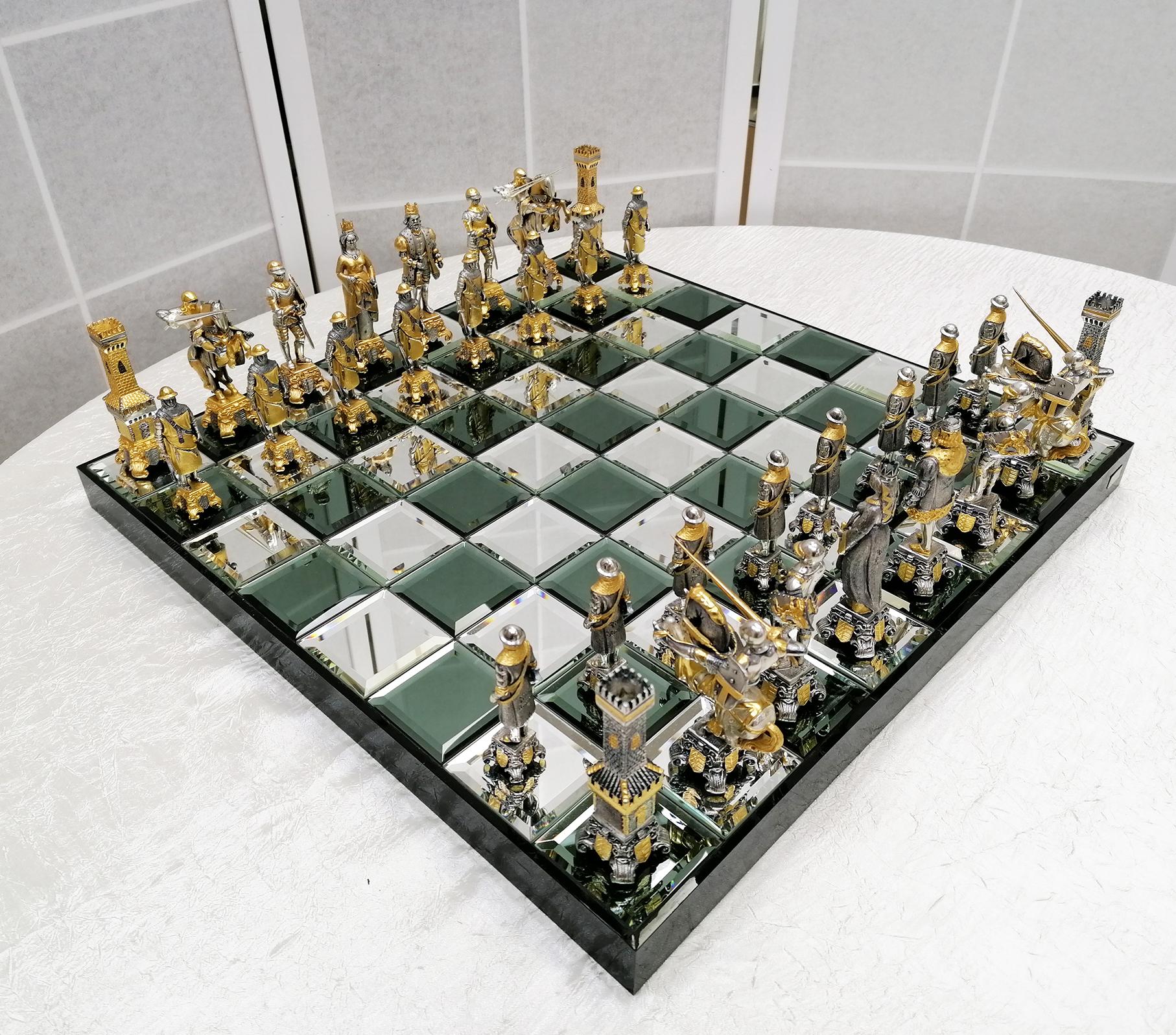 Skulpturales italienisches Schachspiel des 20. Jahrhunderts im Angebot 12