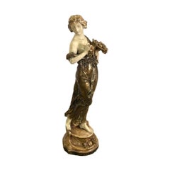 20th Century Sculpture of Young Woman, Allegory of Fortune, in Ceramics