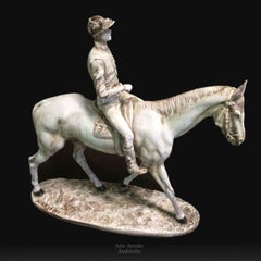 20th Century Sculpture with Horse and Jockey in Ceramics