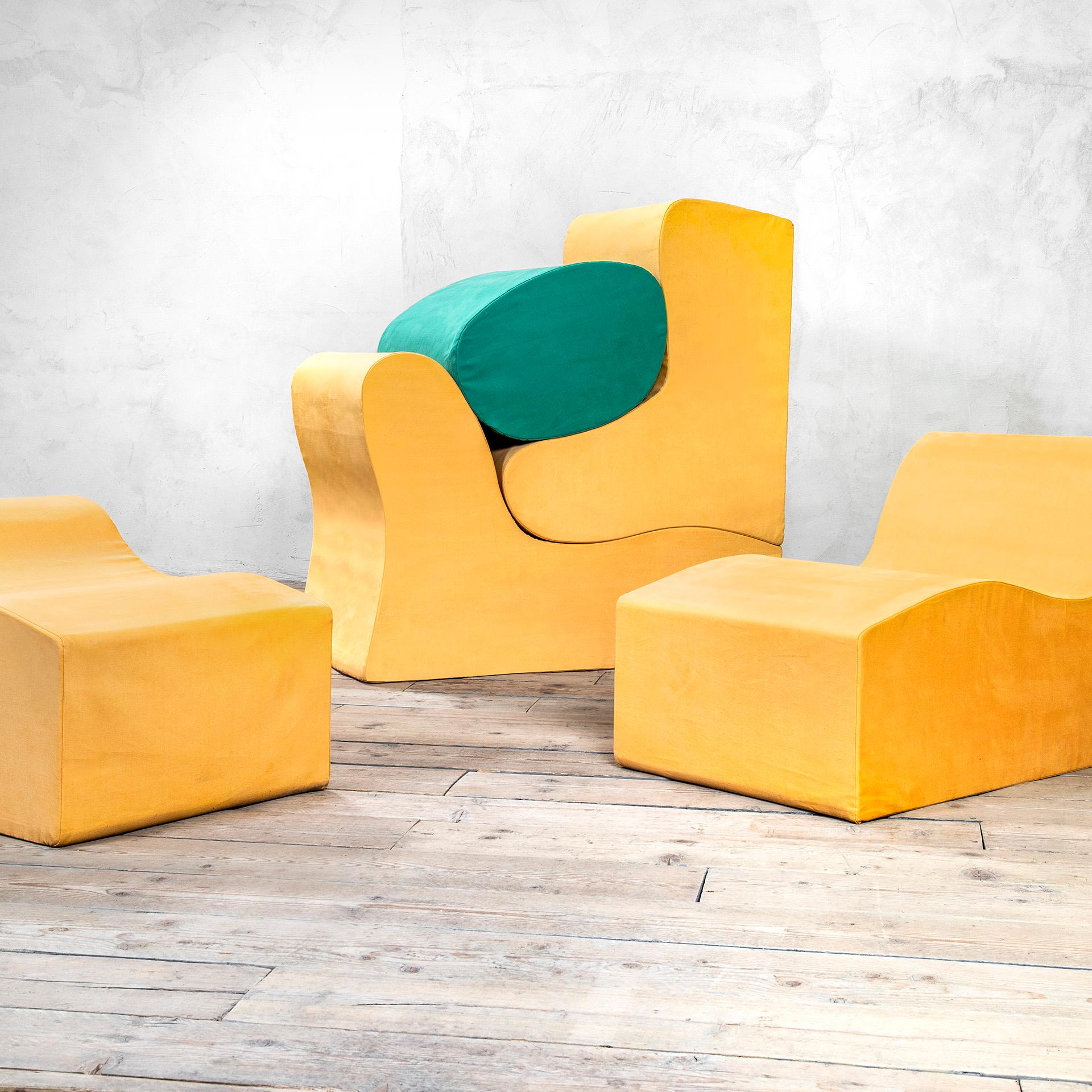 20th Century Sebastian Matta Modular Living Room model Malitte in Foam '60s In Good Condition For Sale In Turin, Turin