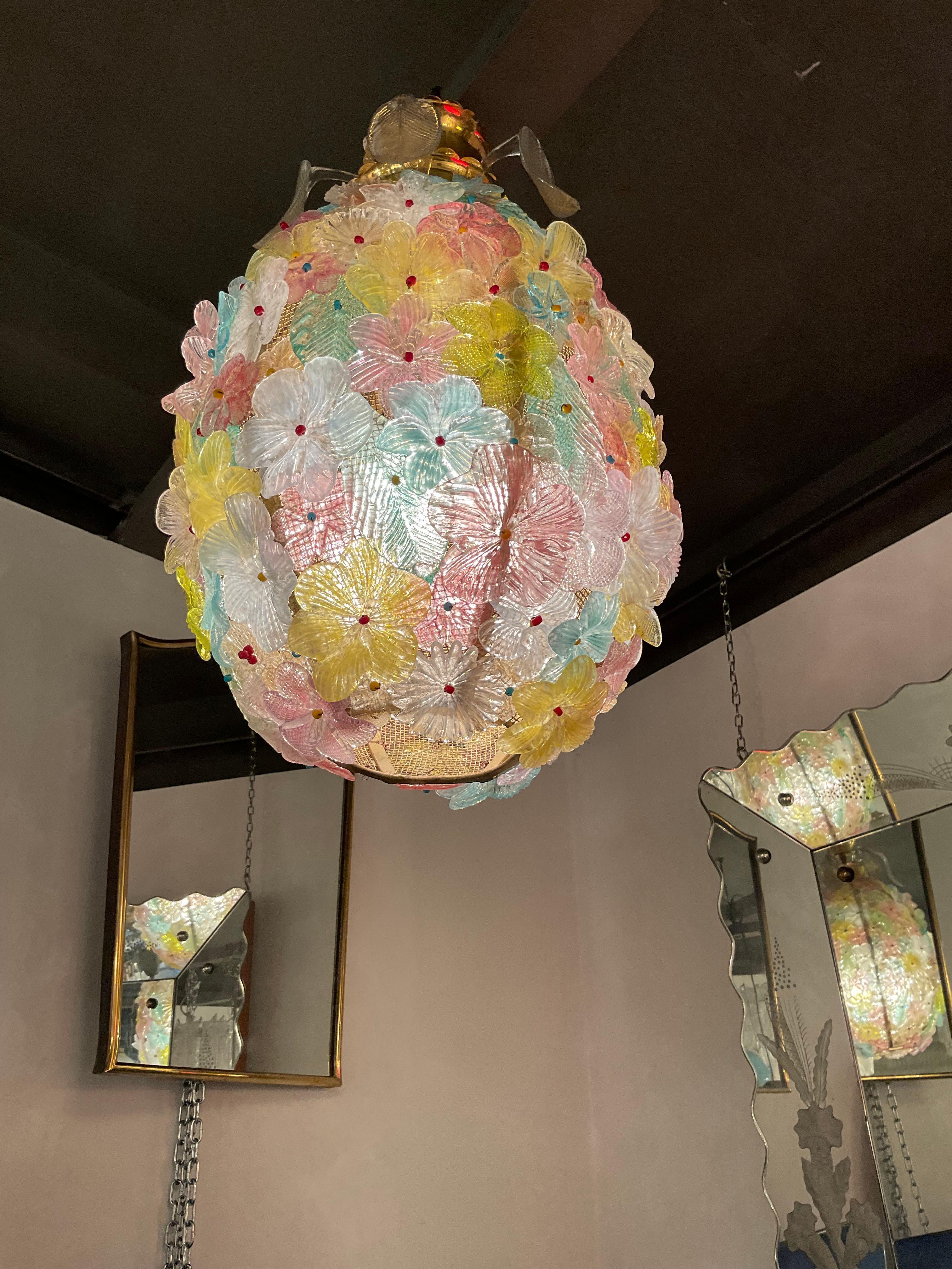 20th Century, Seguso, Murano Glass Chandelier For Sale 2