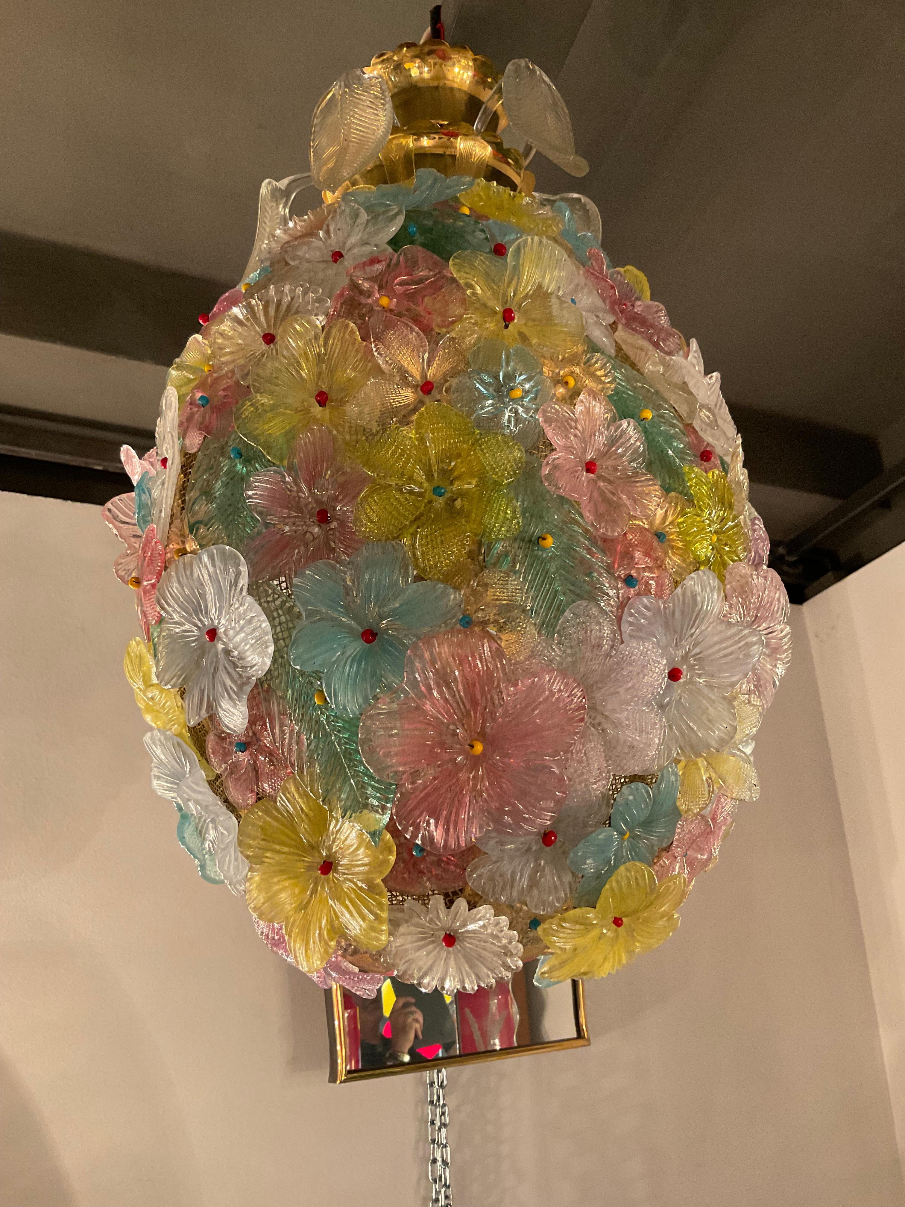 20th Century, Seguso, Murano Glass Chandelier For Sale 1