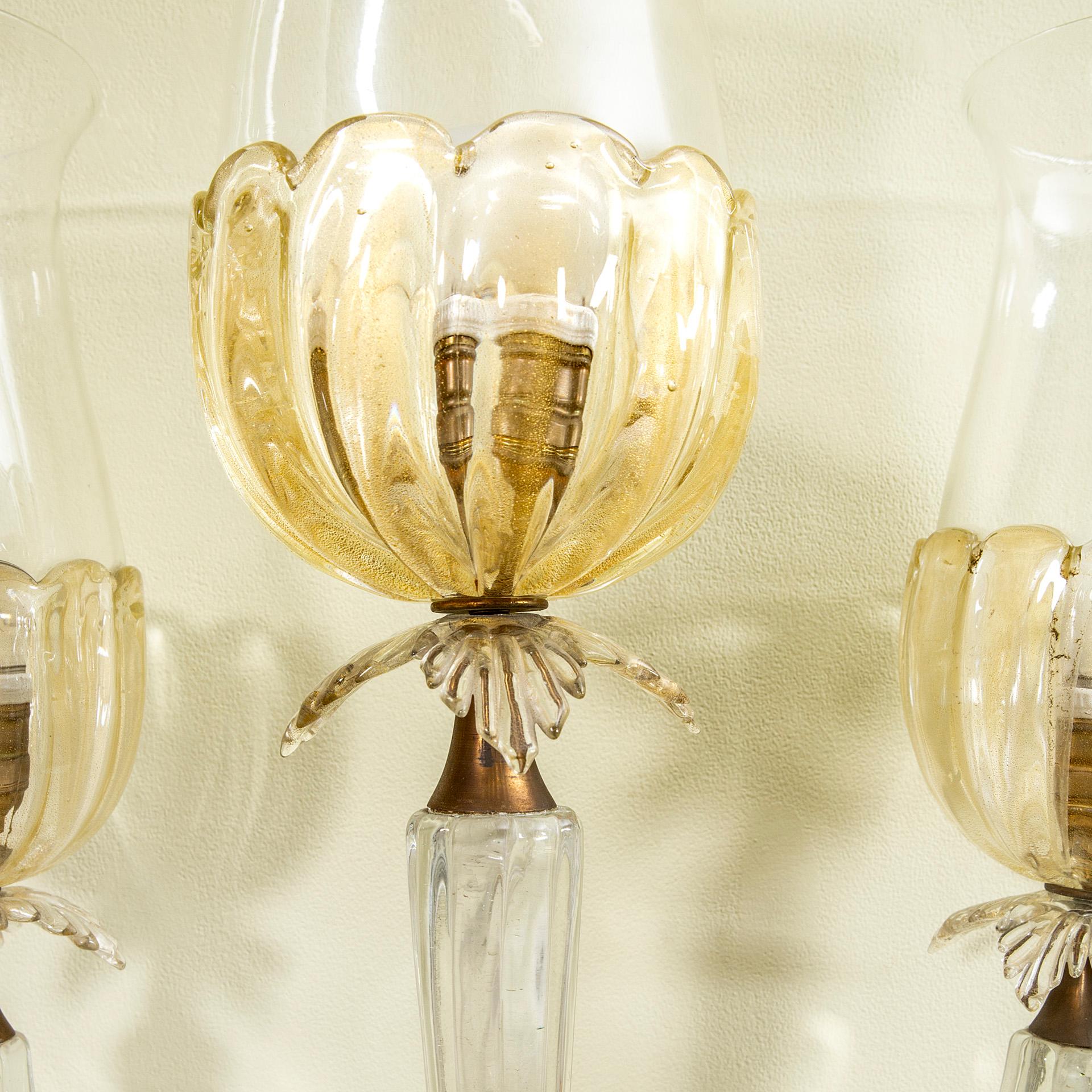 siglo XX, Seguso Vetri d'Arte Pareja de Apliques de Murano en Bueno estado para la venta en Turin, Turin