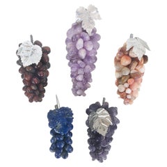 20th Century Semi-Precious Stones Grape Clusters, Set of 5