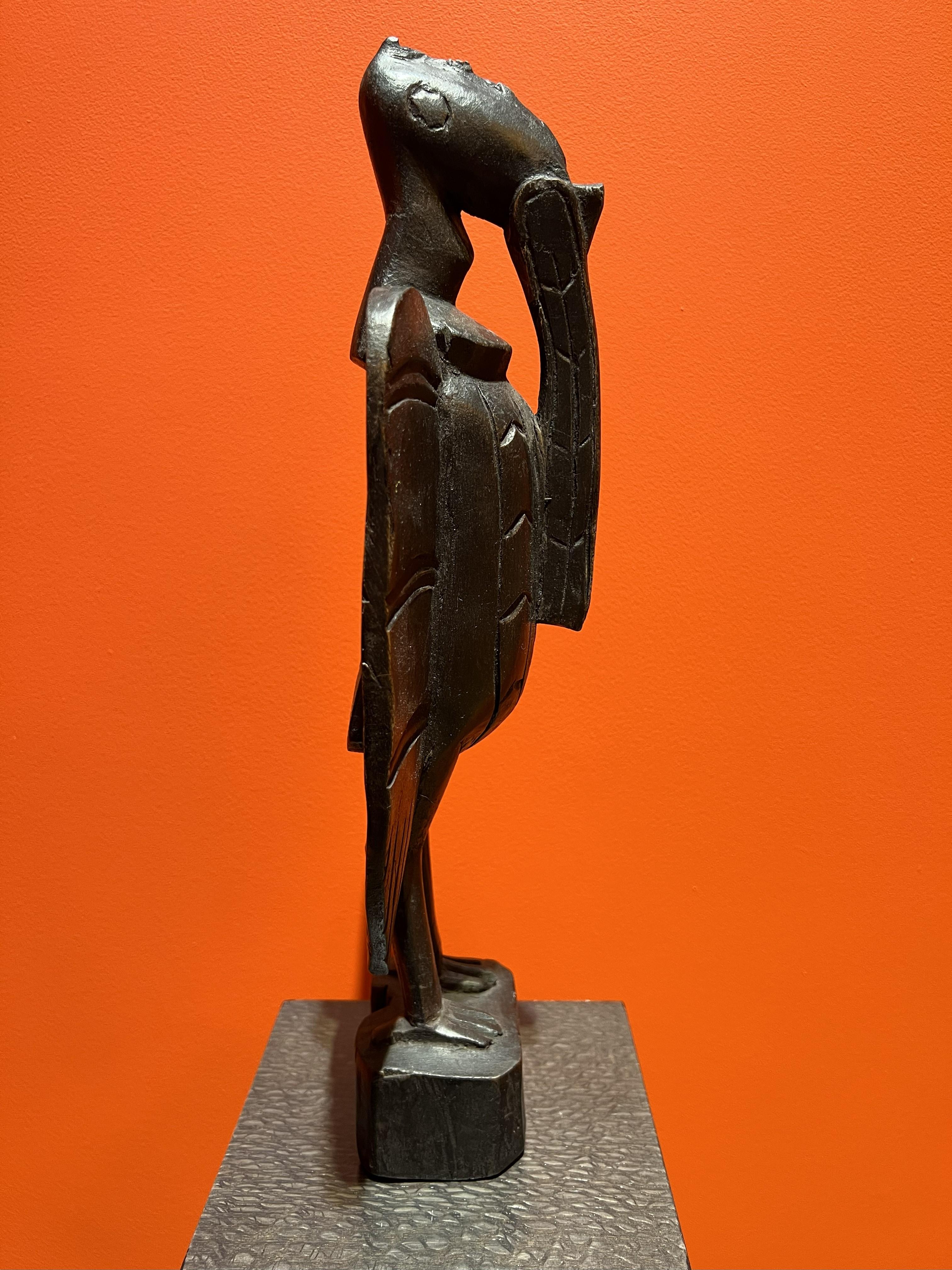 Estatua de Pájaro Senufo o Cálao del Siglo XX Madera Tallada Porpianong África Occidental en Bueno estado para la venta en Dublin 8, IE