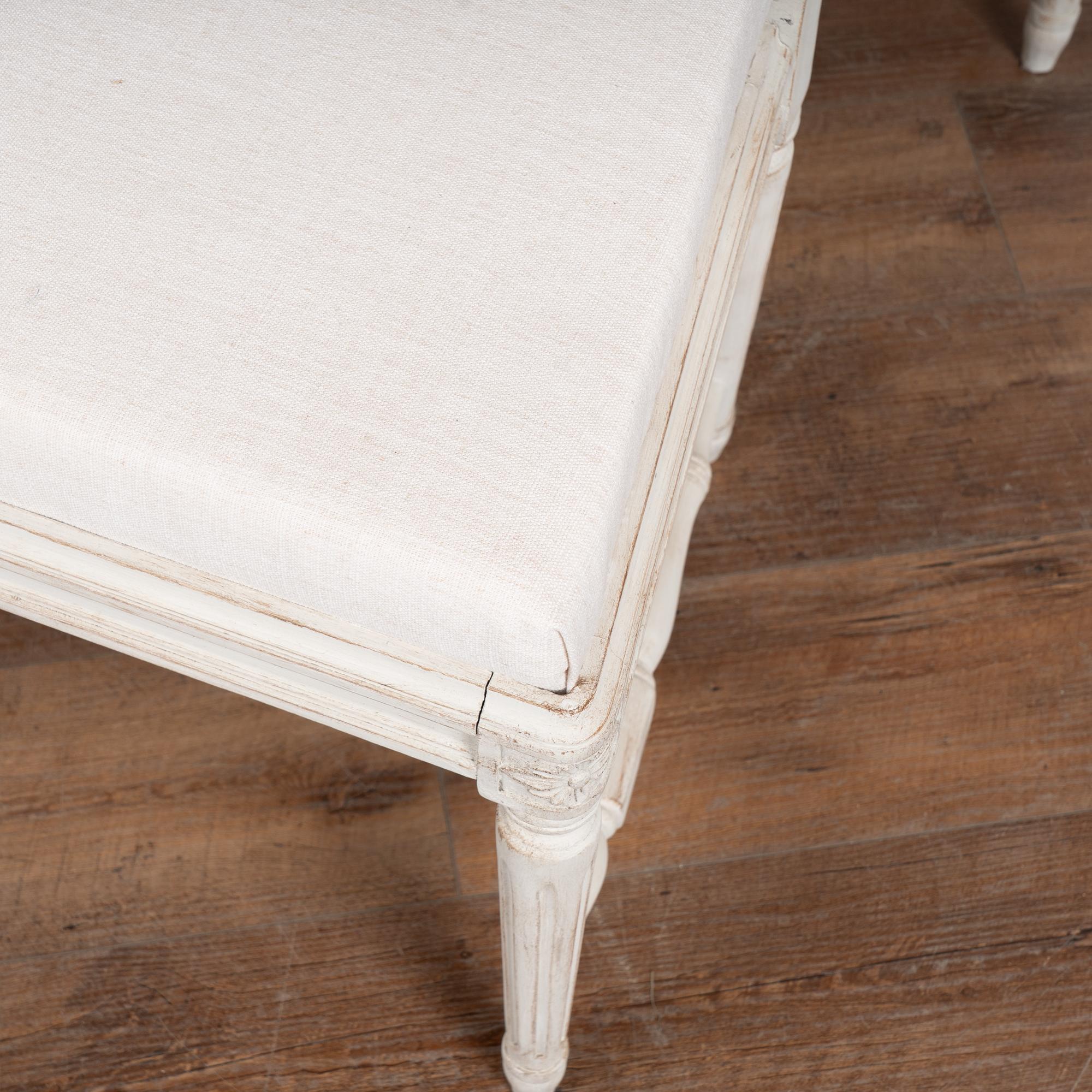 20th Century Set of 10 Swedish White Gustavian Style Dining Chairs For Sale 6