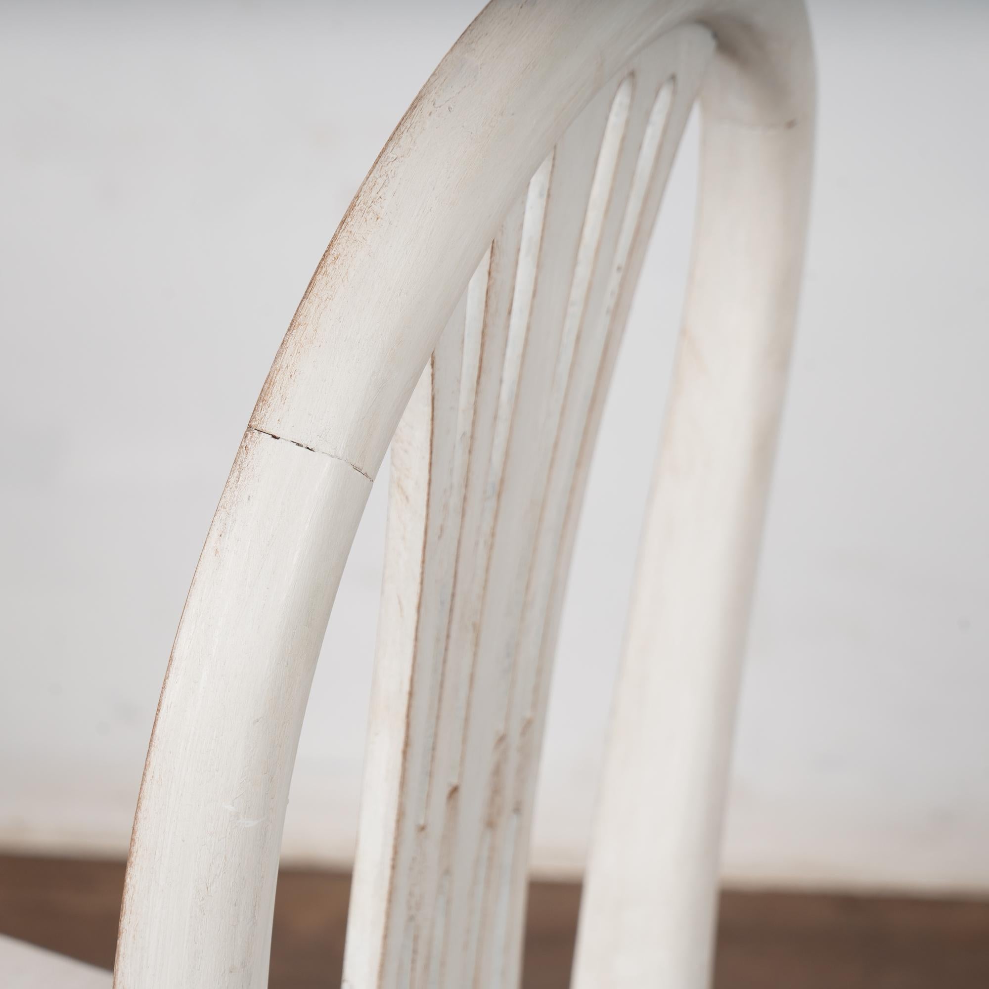 20th Century Set of 10 Swedish White Gustavian Style Dining Chairs For Sale 2