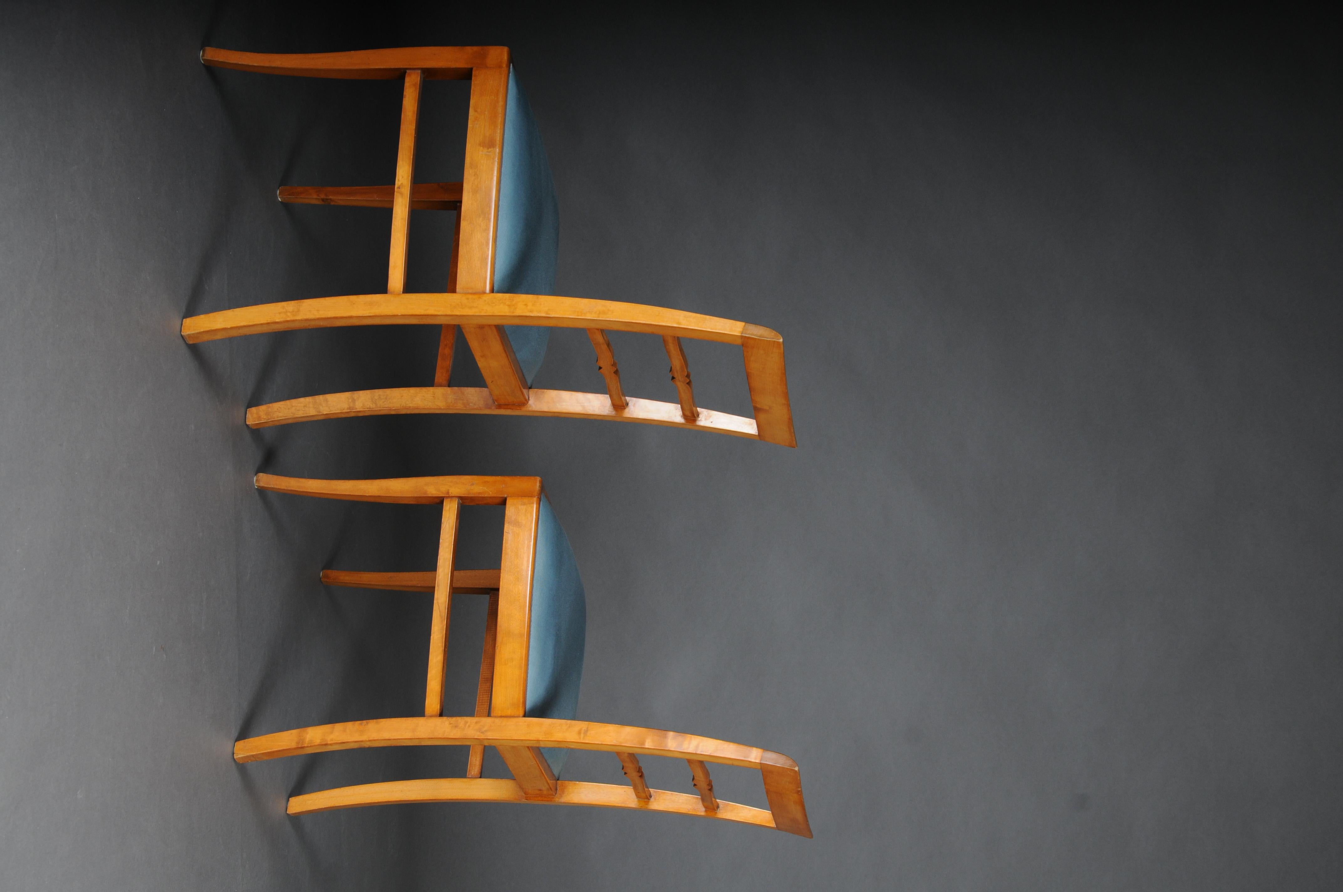 20th Century Set of 2 Biedermeier/Art Deco Chairs, birch For Sale 6