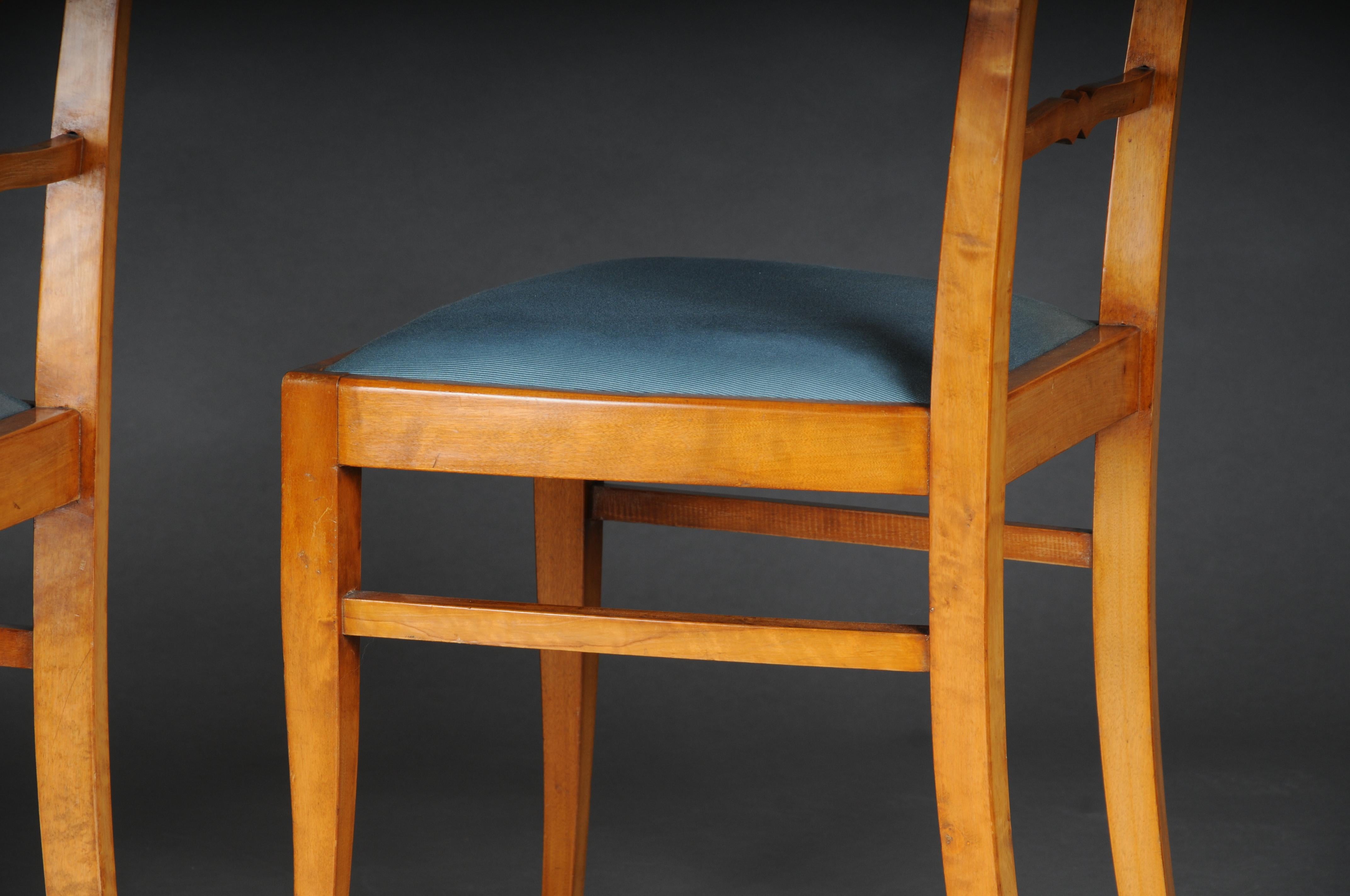 20th Century Set of 2 Biedermeier/Art Deco Chairs, birch For Sale 7