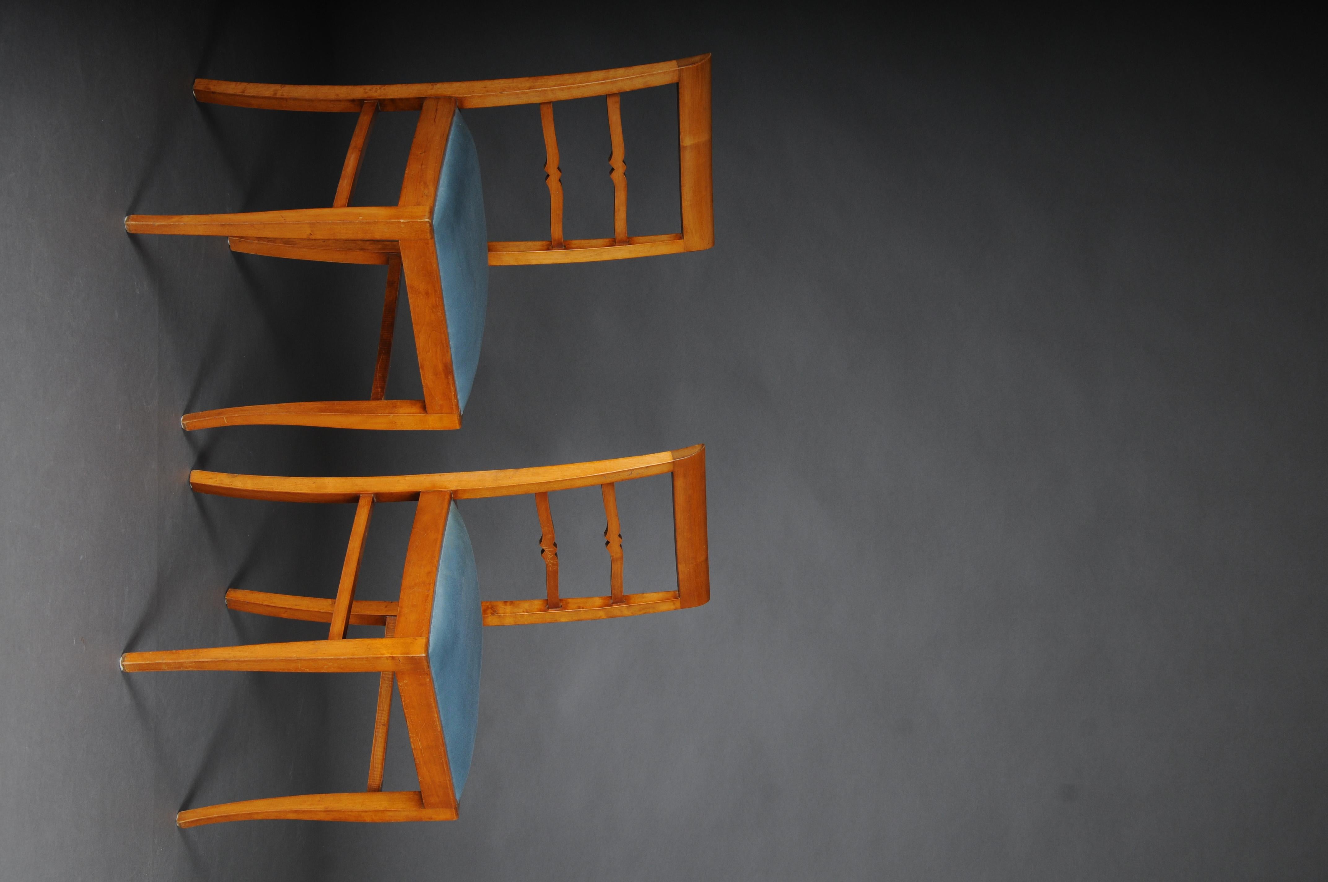 20th Century Set of 2 Biedermeier/Art Deco Chairs, birch For Sale 2