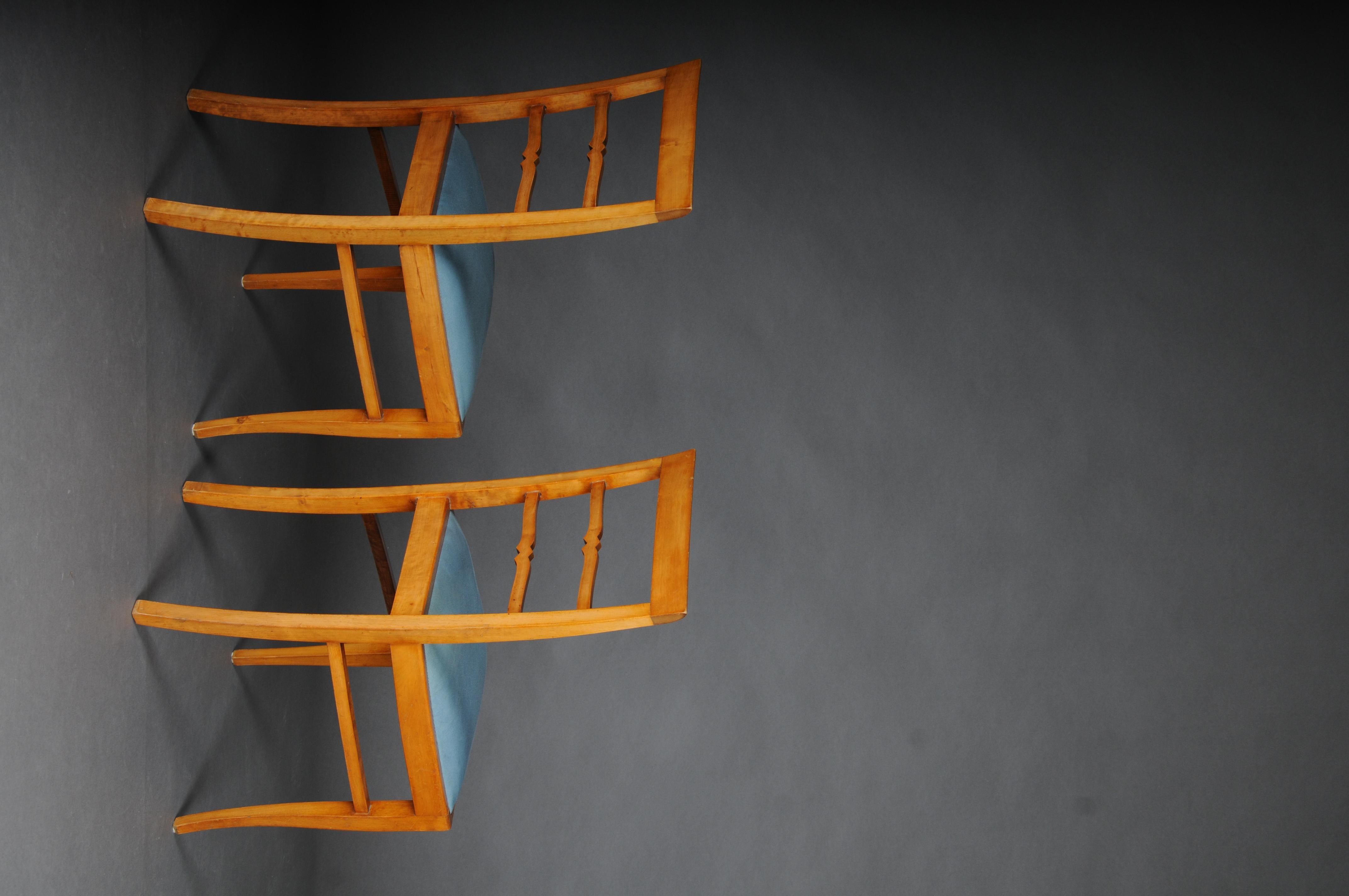 20th Century Set of 2 Biedermeier/Art Deco Chairs, birch For Sale 4