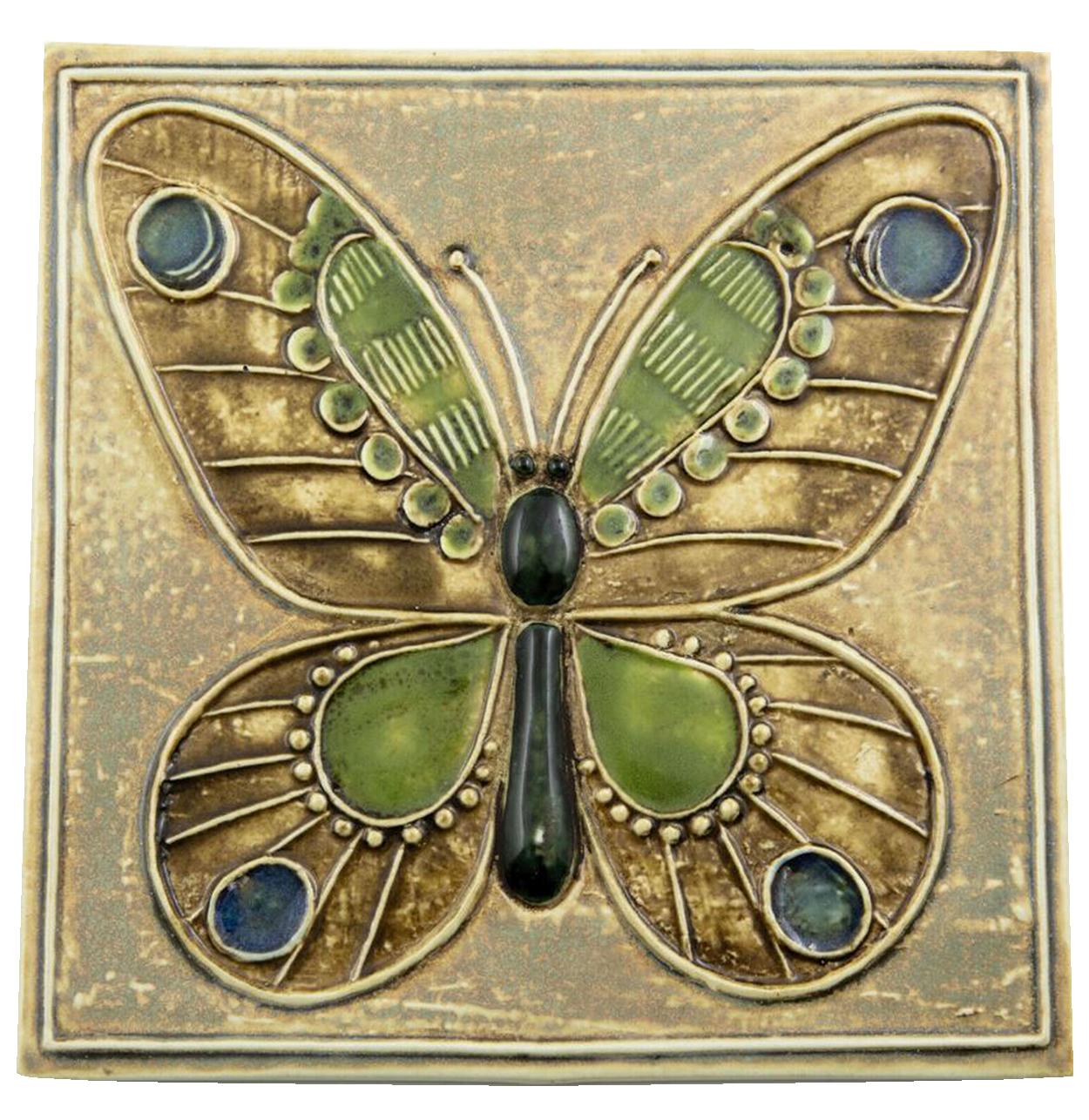 A most unique and unusual piece of wall art by the well known Swedish Lisa Larson for Gustavsberg, 1970s. There are 3 individually tiles plaques. Each pattered tile is a work of art in itself. Each tile is individually hand painted. Size each tile:
