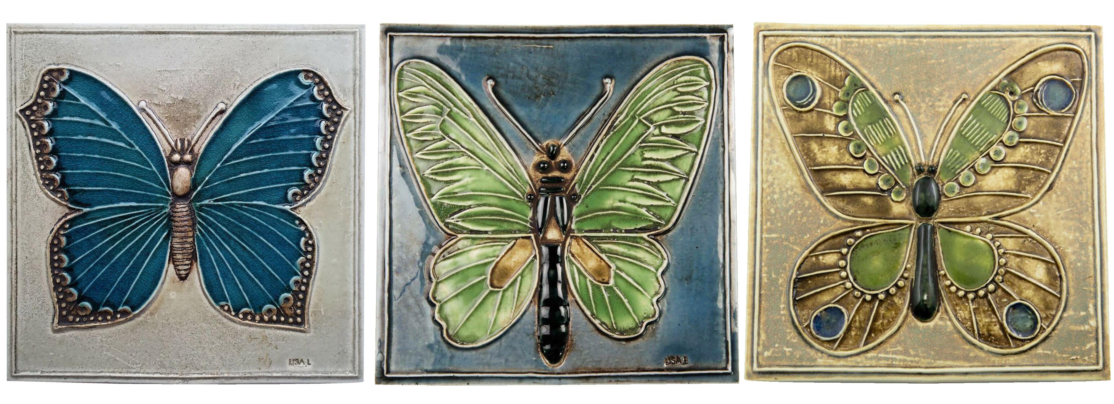 Mid-20th Century 20th Century Set of 3 Authentic Ceramic Tiles Lisa Larson for Gustavson, 1970s For Sale