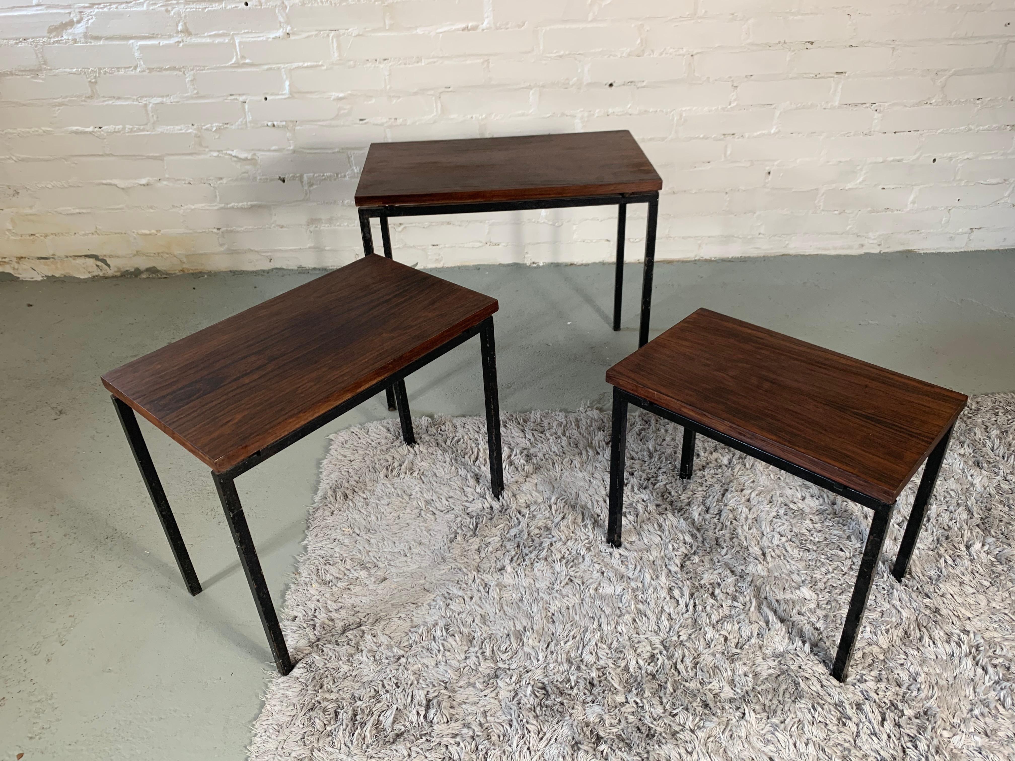 20th Century Set of 3 Nesting Tables by Cees Braakman, 1960's 3