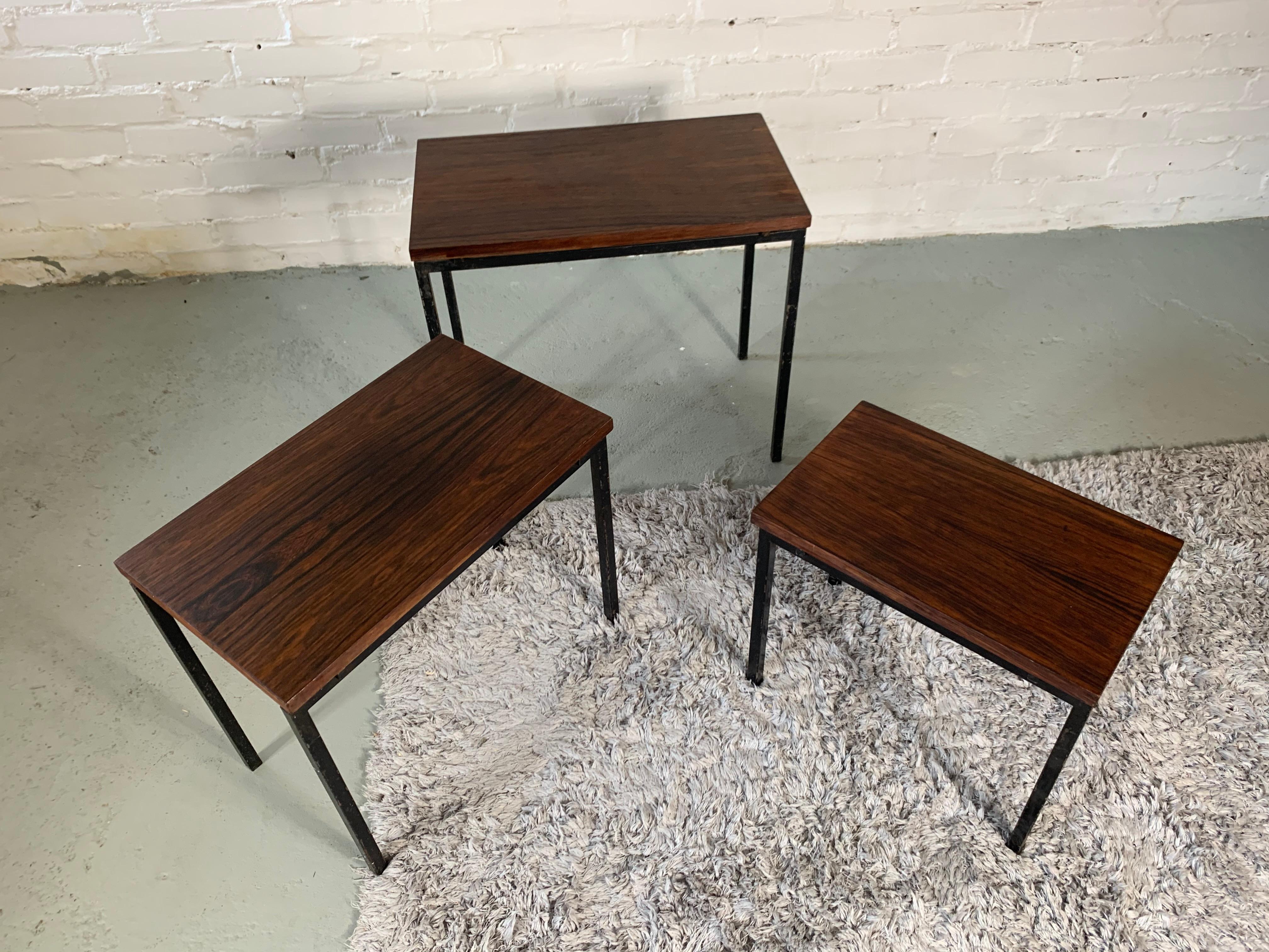20th Century Set of 3 Nesting Tables by Cees Braakman, 1960's 2