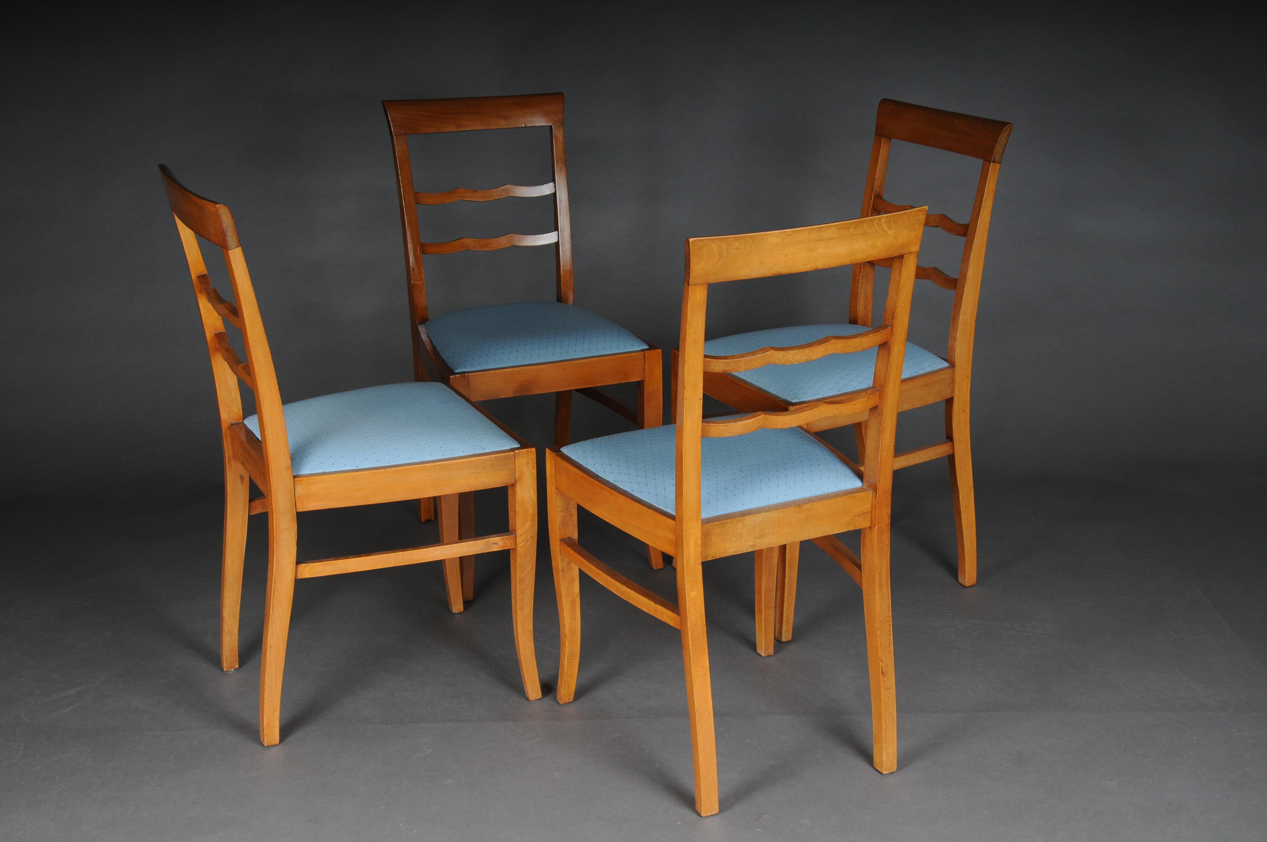 20th Century Set of 4 Biedermeier/Art Deco Chairs, Birch For Sale 6