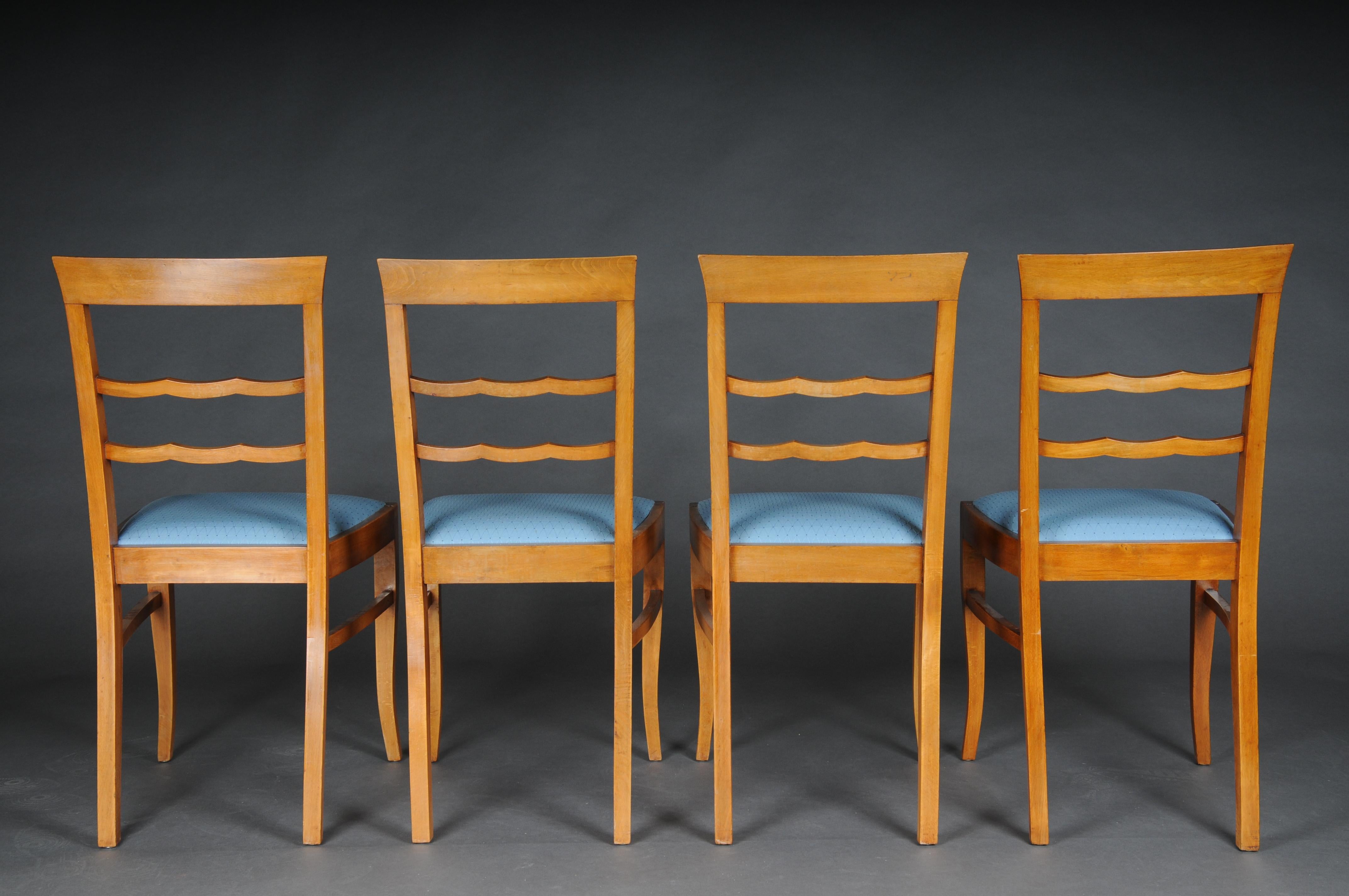 20th Century Set of 4 Biedermeier/Art Deco Chairs, Birch For Sale 7