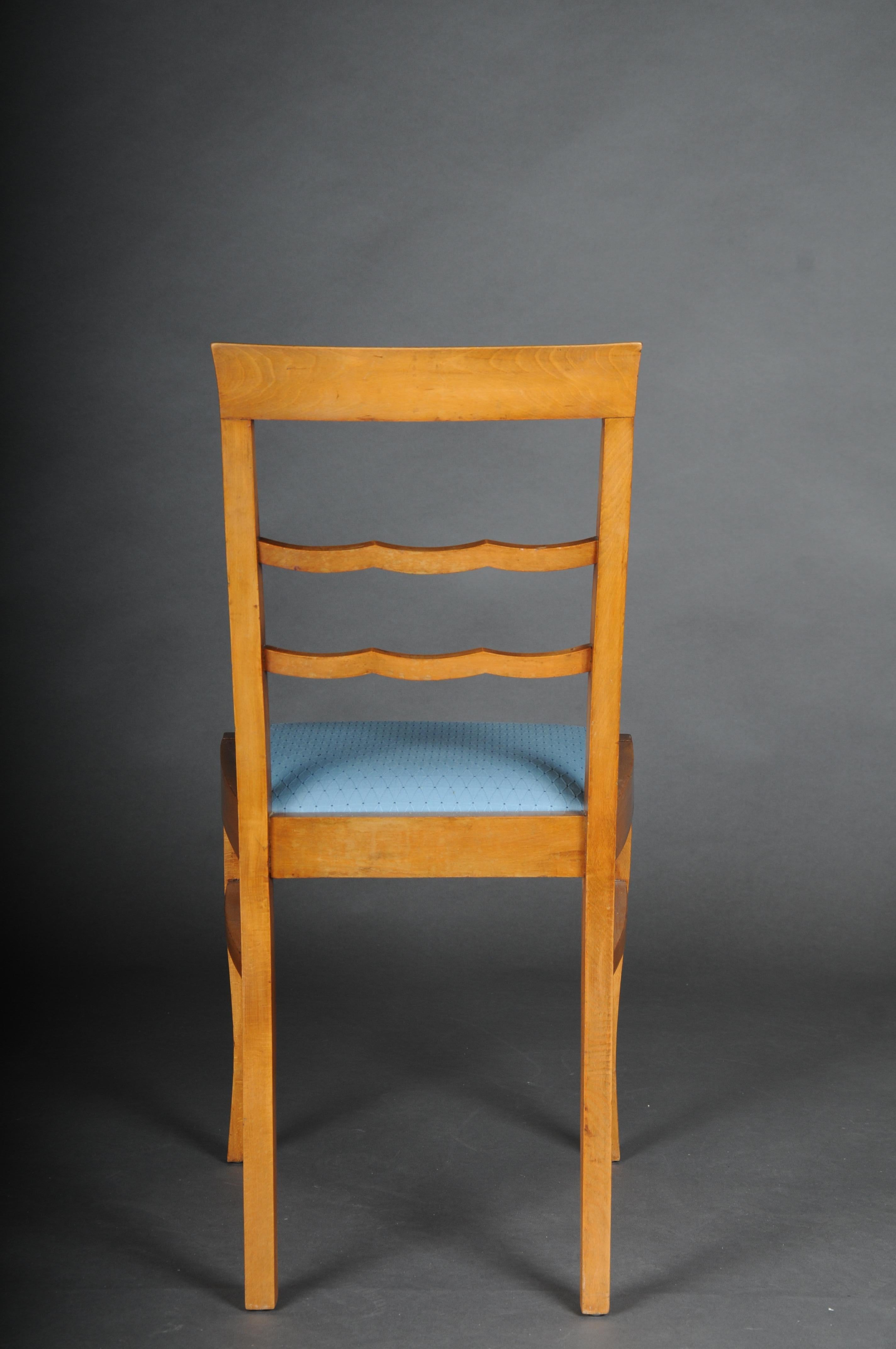 20th Century Set of 4 Biedermeier/Art Deco Chairs, Birch For Sale 13