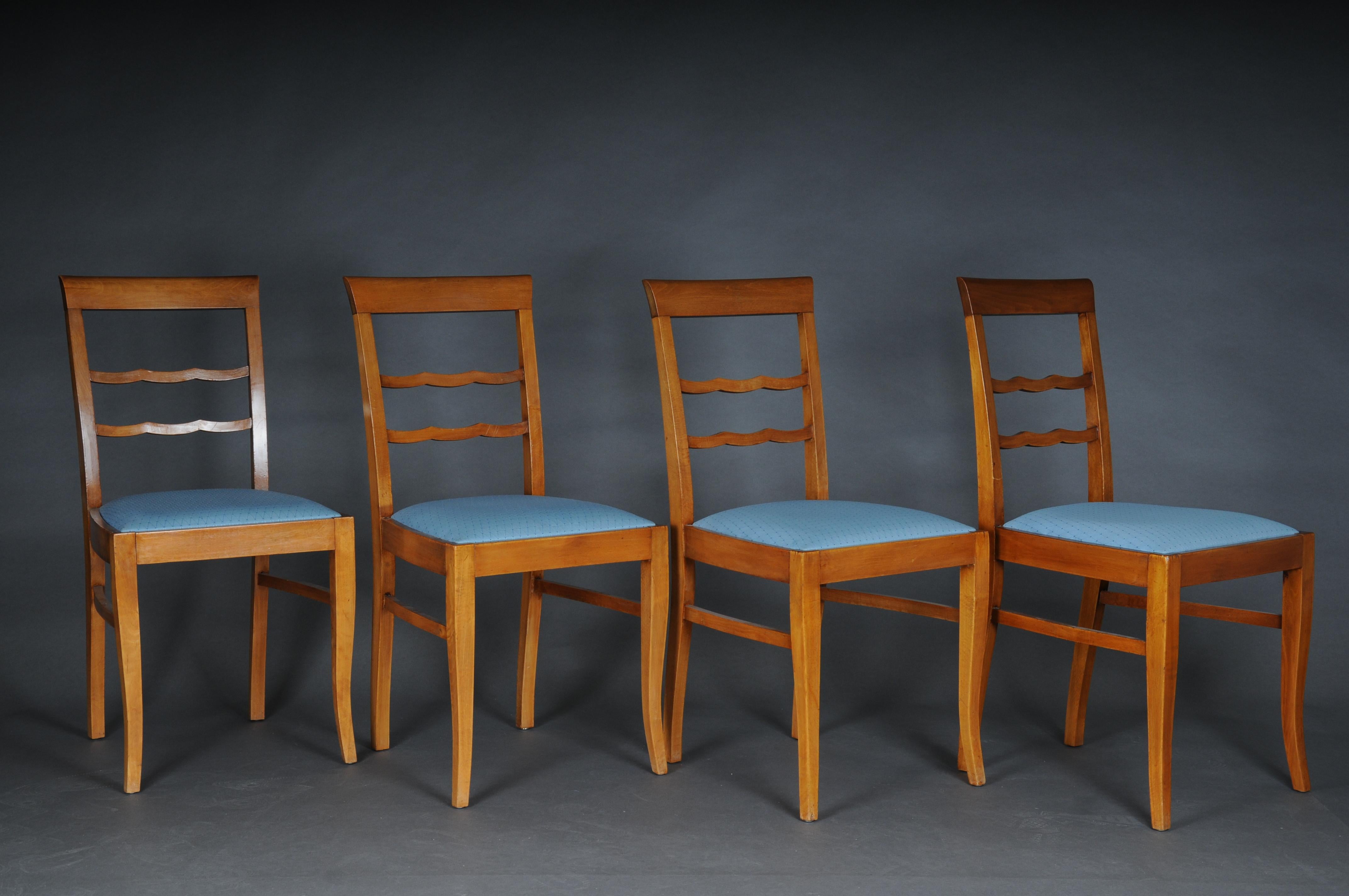 German 20th Century Set of 4 Biedermeier/Art Deco Chairs, Birch For Sale