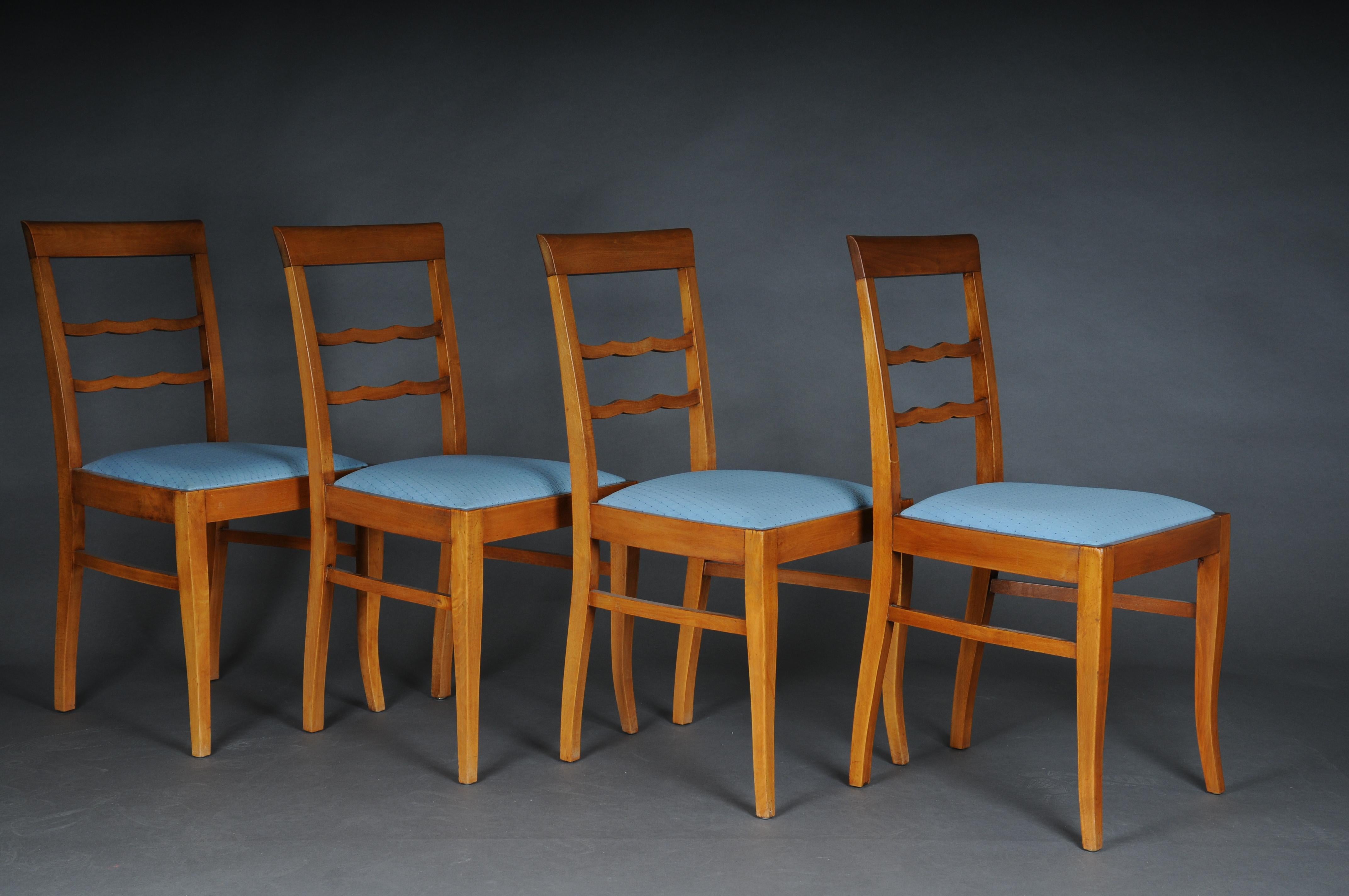 20th Century Set of 4 Biedermeier/Art Deco Chairs, Birch In Good Condition For Sale In Berlin, DE