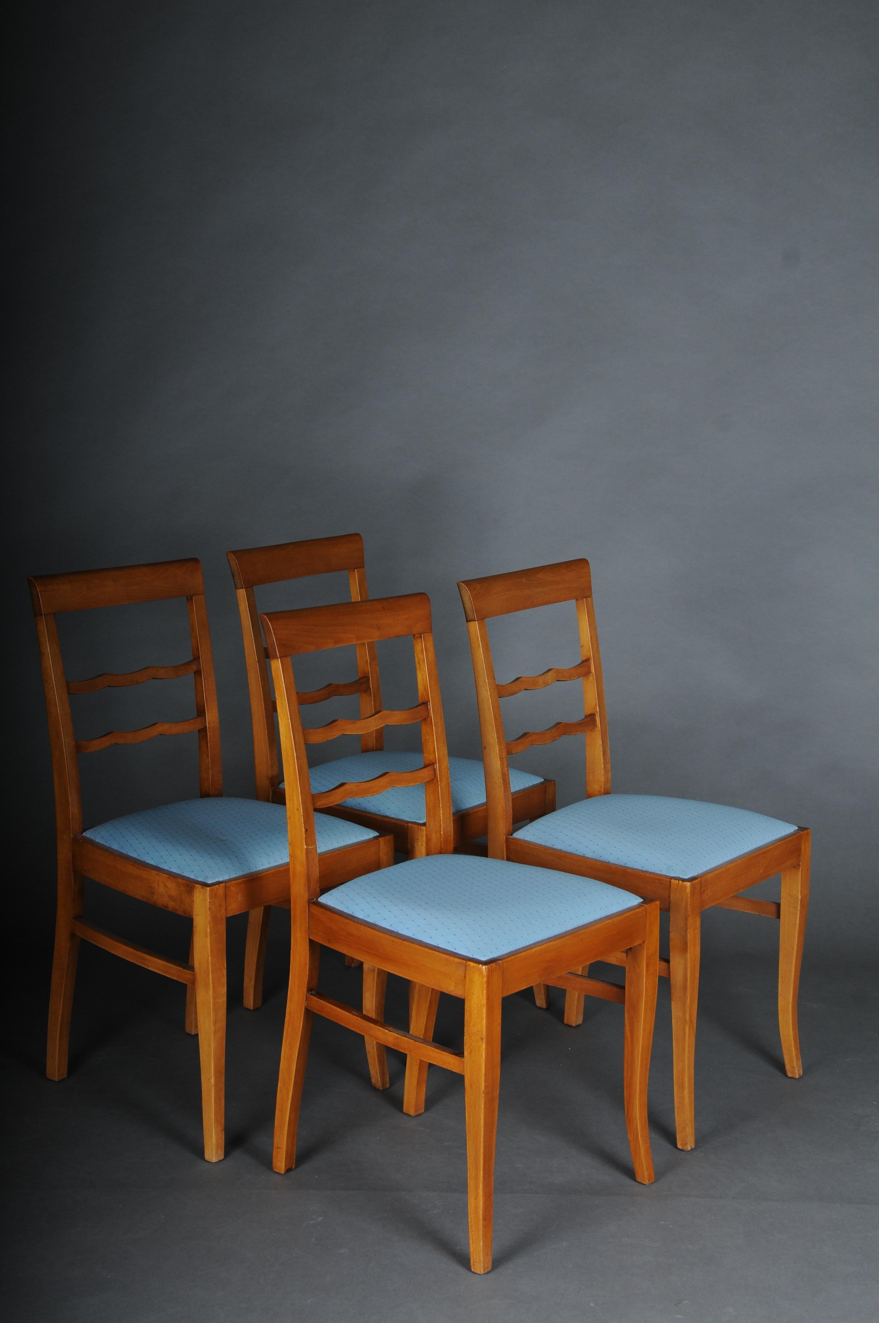 20th Century Set of 4 Biedermeier/Art Deco Chairs, Birch For Sale 1