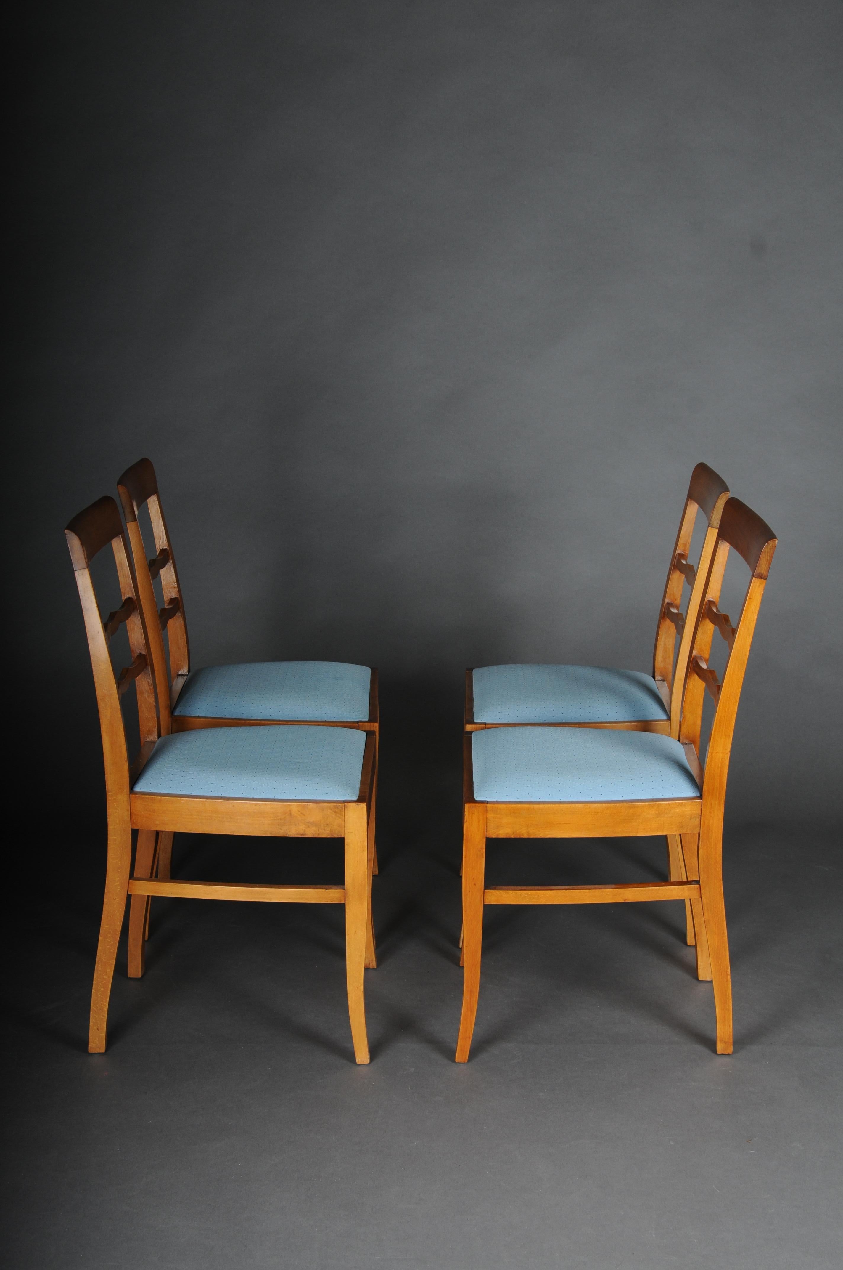 20th Century Set of 4 Biedermeier/Art Deco Chairs, Birch For Sale 4