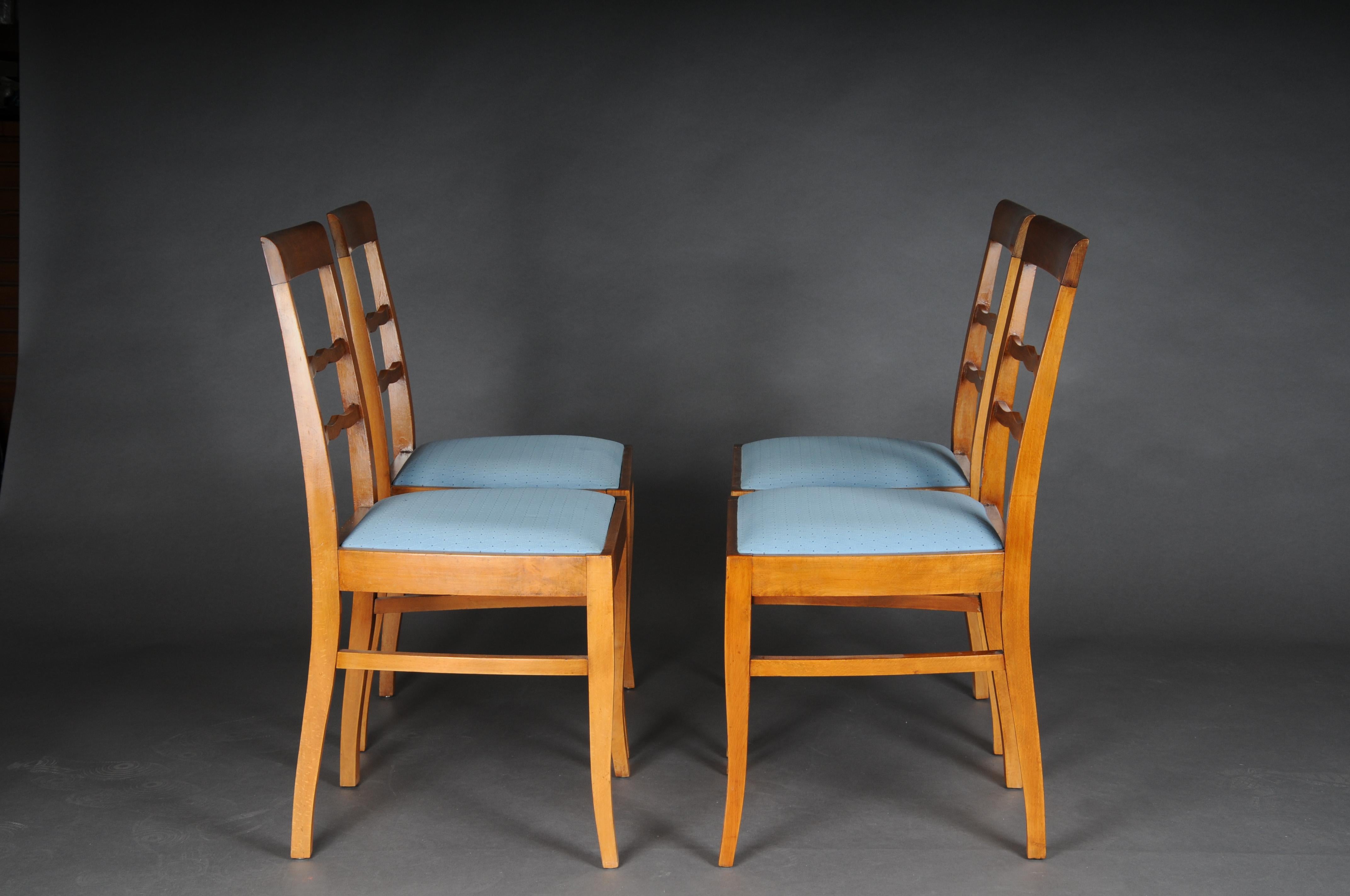 20th Century Set of 4 Biedermeier/Art Deco Chairs, Birch For Sale 5