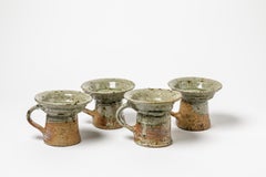 Ensemble de 4 chandeliers en céramique grise du 20ème siècle attribués à Anne Kjaersgaard