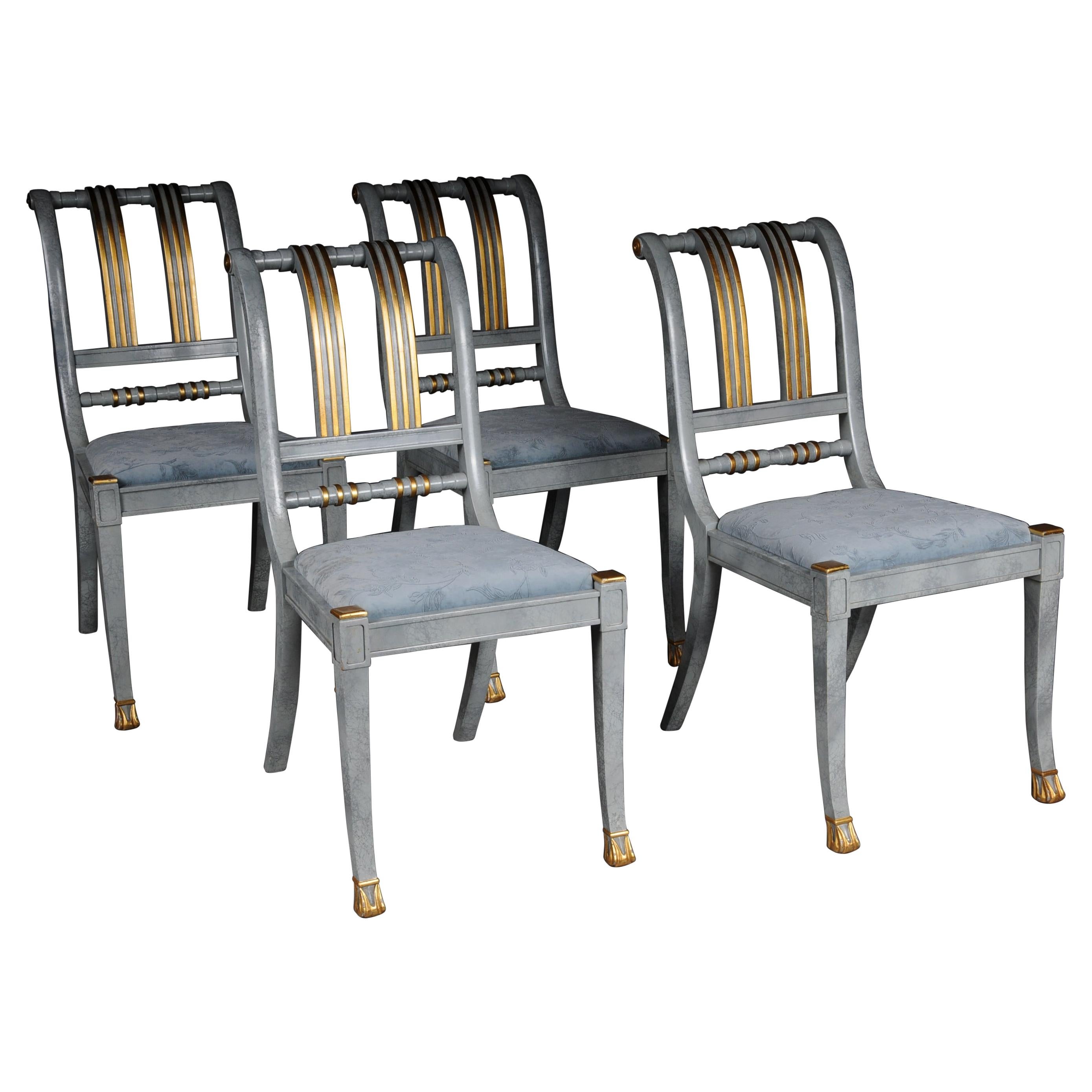 20th Century Set of 4 Italian Designer Chairs, Wood