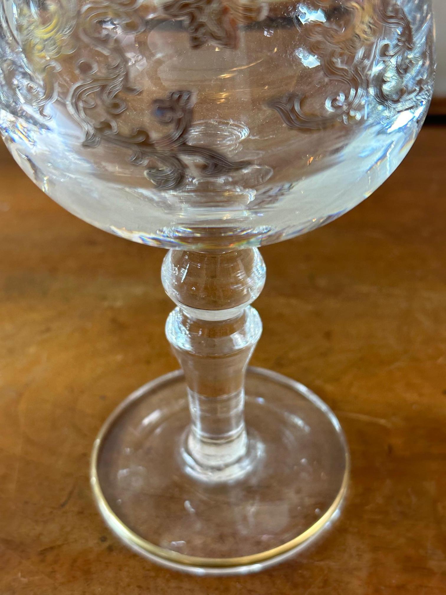 Set di 6 bicchieri da vino italiani in cristallo del XX secolo, anni '50 in vendita 1