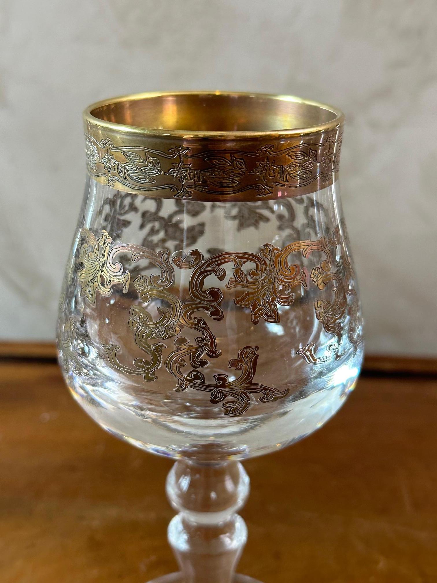 Set di 6 bicchieri da vino italiani in cristallo del XX secolo, anni '50 in vendita 2