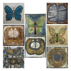 Used 20th Century Set of 8 Authentic Ceramic Tiles Lisa Larson for Gustavson, 1970s