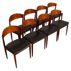 Vintage 20th Century Set of 8 Scandinavian Teak Chairs Jydsk Mobelindustri, 1960