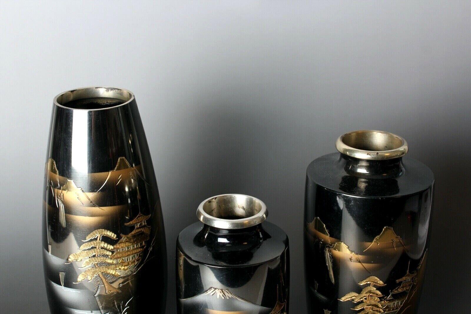 20th Century Set of Elegant Copper Vases with Alluring Designs For Sale 3
