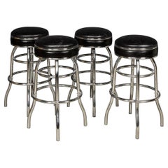 Used 20th Century Set of Four American Swivel Top Stools, C.1950