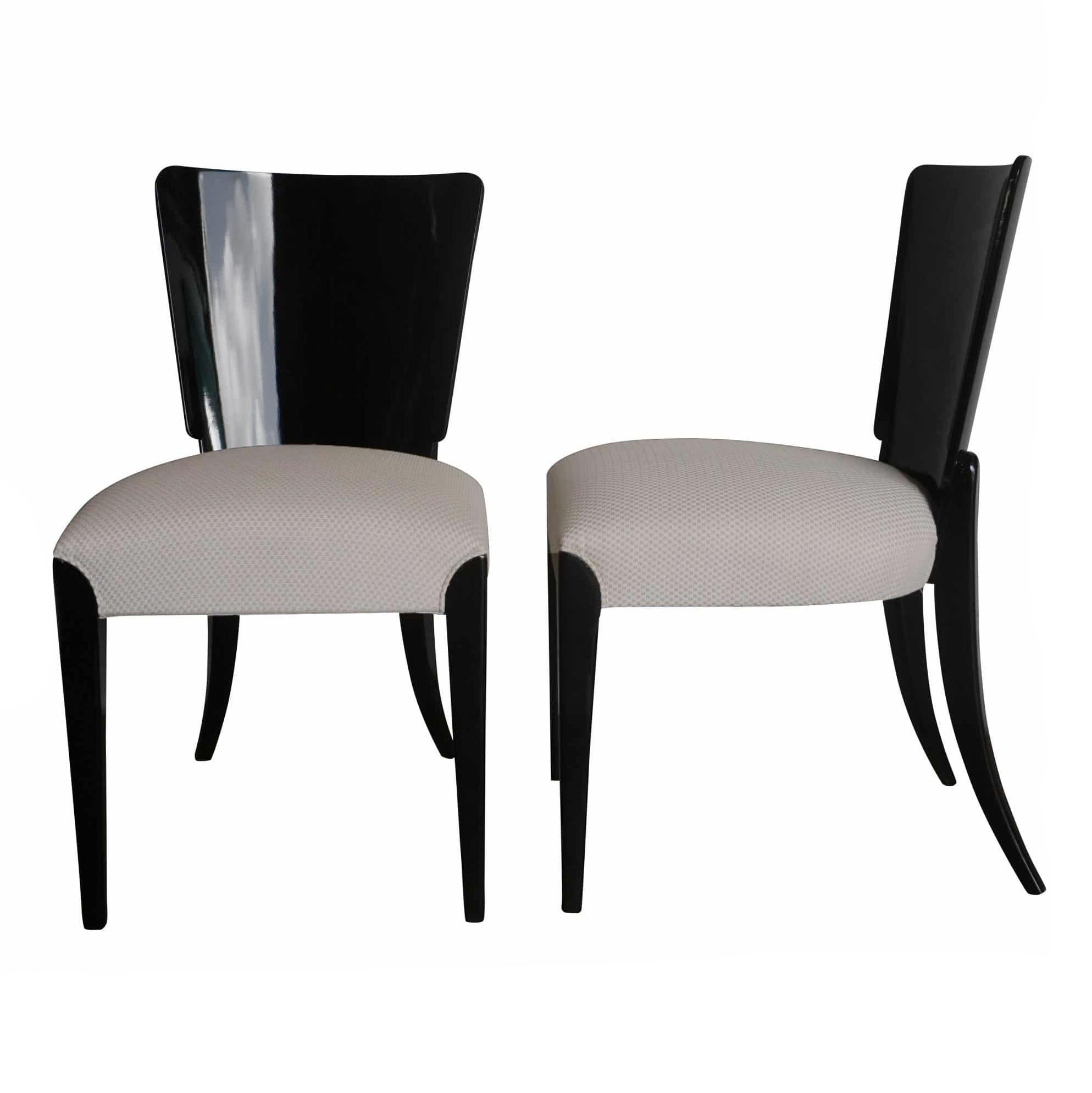 20. Jahrhundert Set aus vier schwarzen ebonisierten Art-Déco-Stühlen von Jindrich Halabala (Art déco) im Angebot