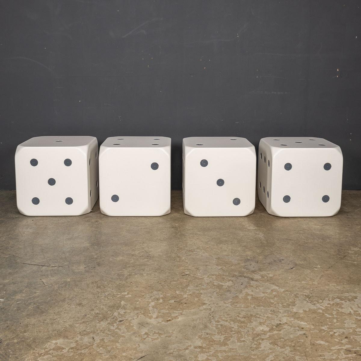 20th Century Set Of Four Dice Shaped Stools Or Tables, c.1960 In Good Condition In Royal Tunbridge Wells, Kent