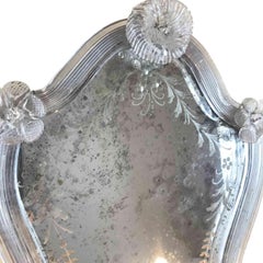 20th Century Set of Four Italian Venetian Glass Sconces with Mirror