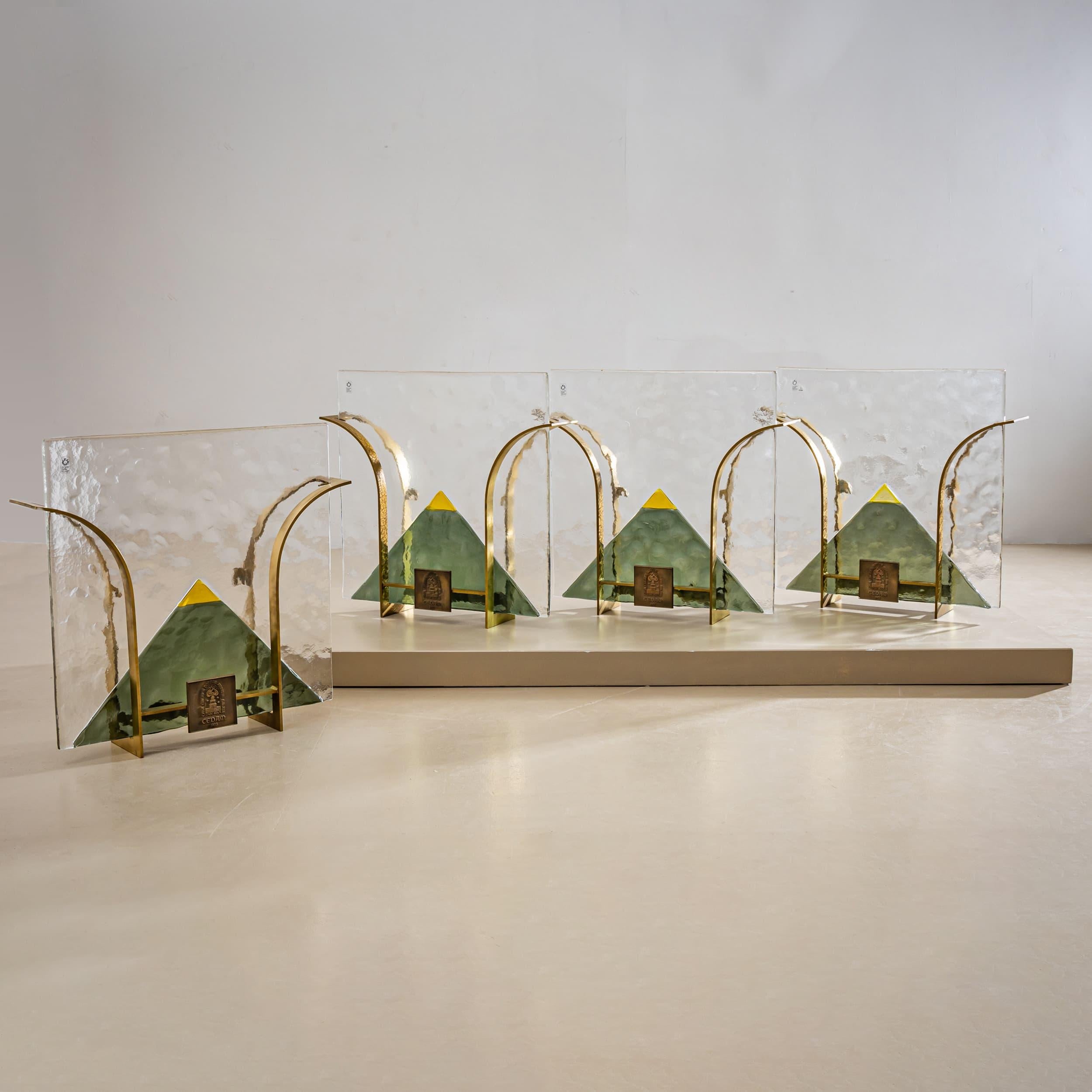 Set di quattro lampade da parete di Murano del XX secolo di Leucos, Italia In condizioni buone in vendita a New York, NY