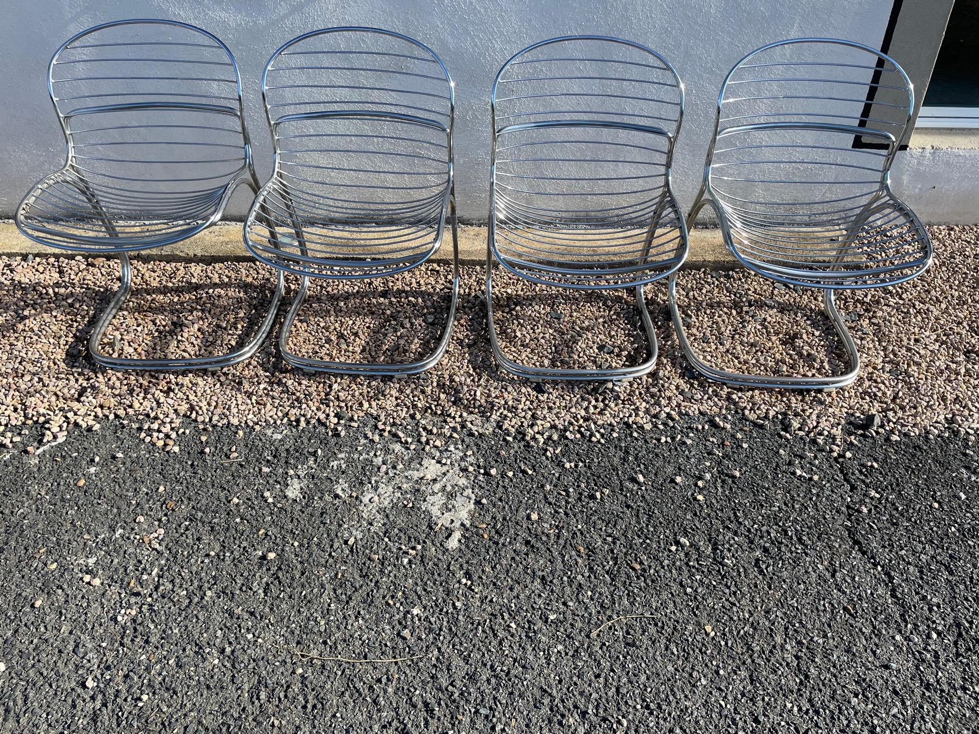 Italian 20th Century Set of Four Sabrina Chairs by Gastone Rinaldi, 1970s