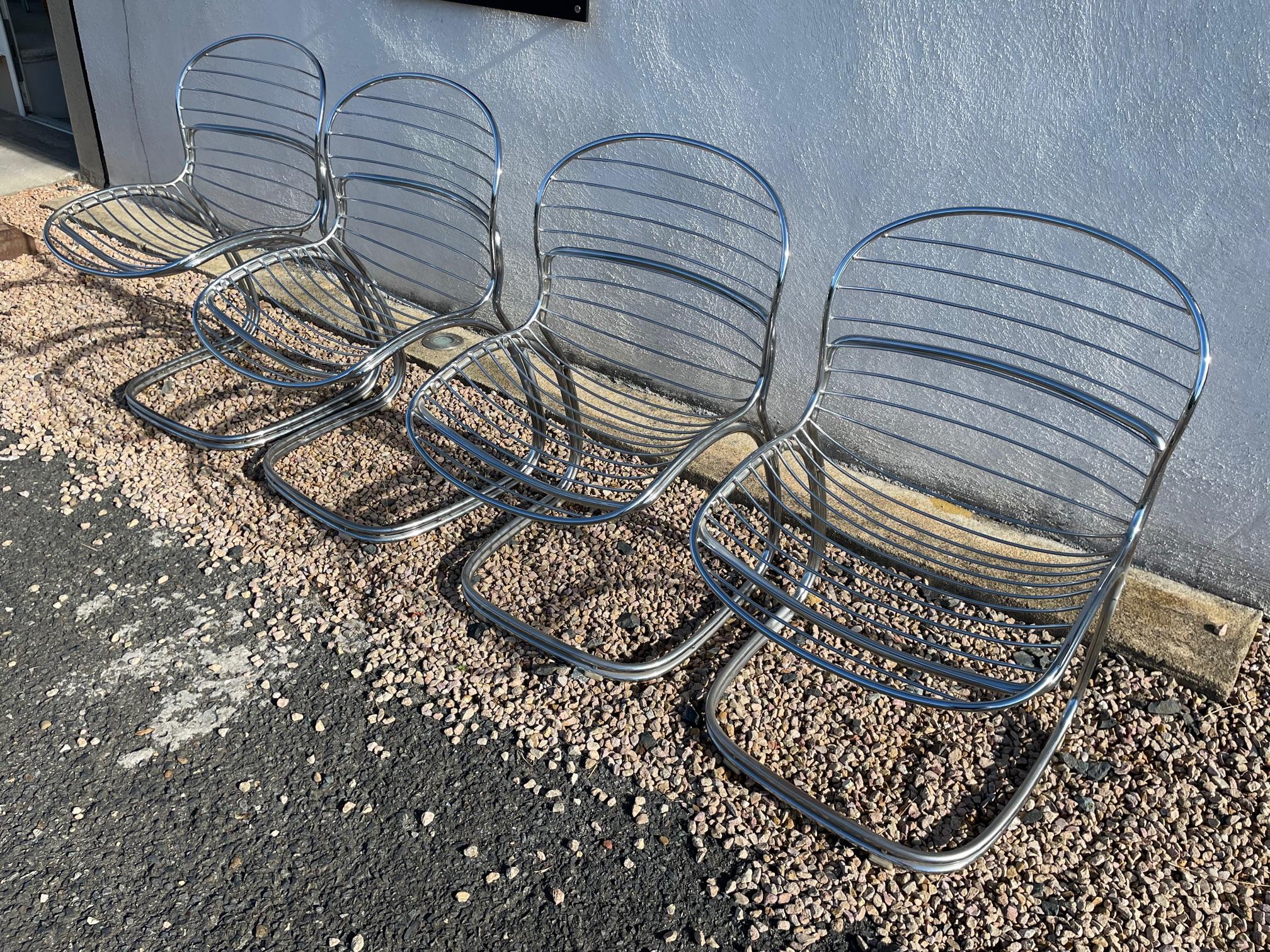 Late 20th Century 20th Century Set of Four Sabrina Chairs by Gastone Rinaldi, 1970s