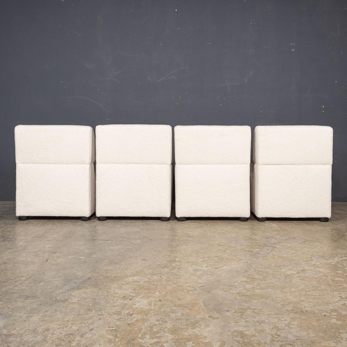 Bouclé 20th Century Set Of Four Seats In Cream Boucle, c.1980 For Sale